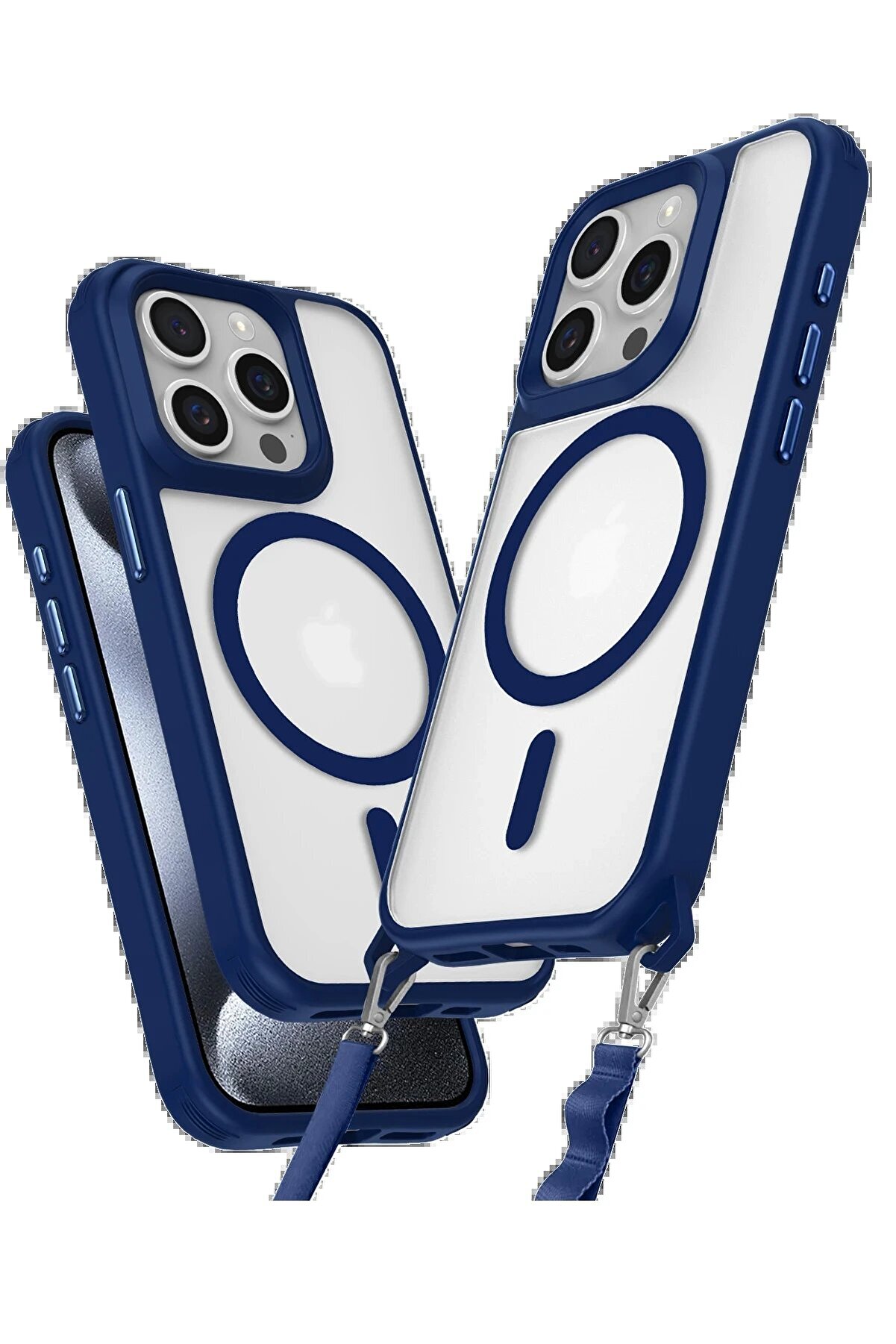 CepteToptan iPhone 15 Pro Max Kılıf Enka Magsafe Silikon Kılıf - Lacivert - DROPX2080-4724