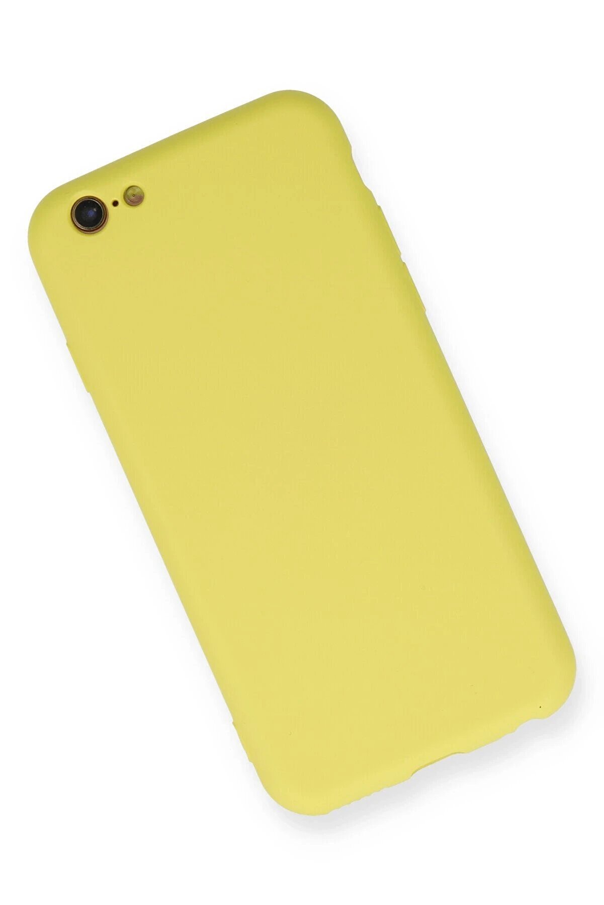 İphone 6 Kılıf Nano İçi̇ Kadi̇fe Si̇li̇kon - Sarı - Dropx5185-4790