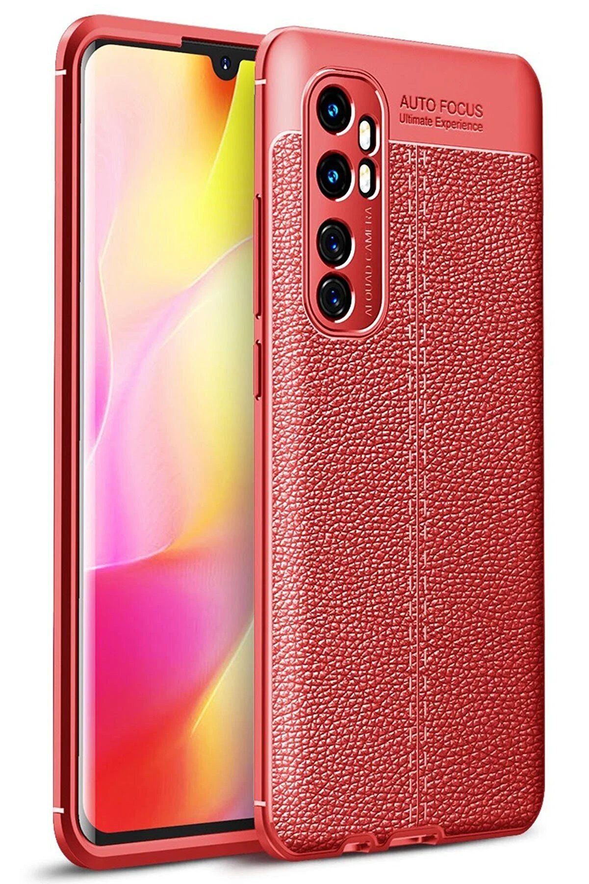 CepteToptan Xiaomi Mi Note 10 Lite Kılıf Auto Focus Kapak - Kırmızı - DROPX8366-6874