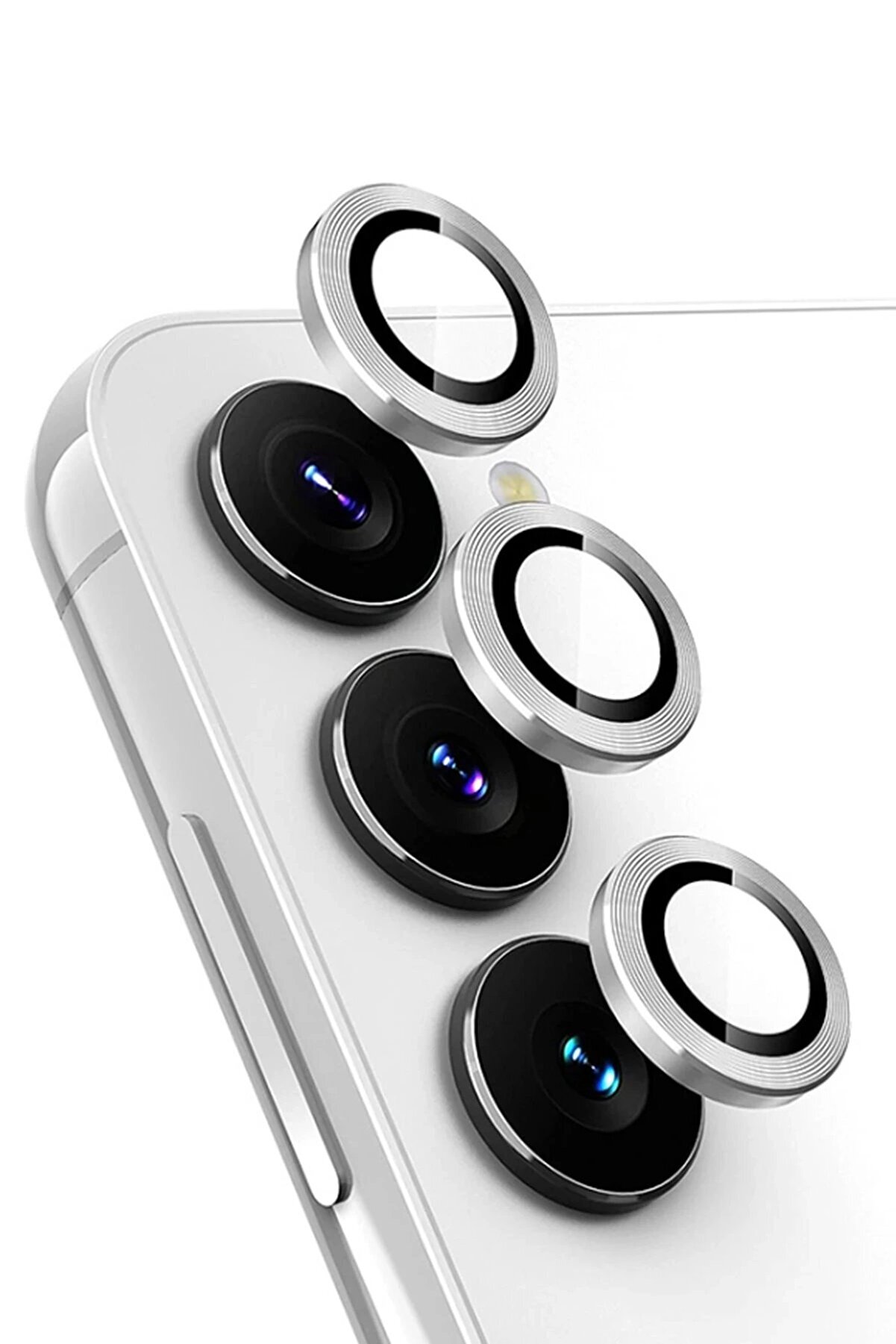 CepteToptan Samsung Galaxy A24 4G Valdez Metal Kamera Lens - Gümüş - DROPX1227-6737