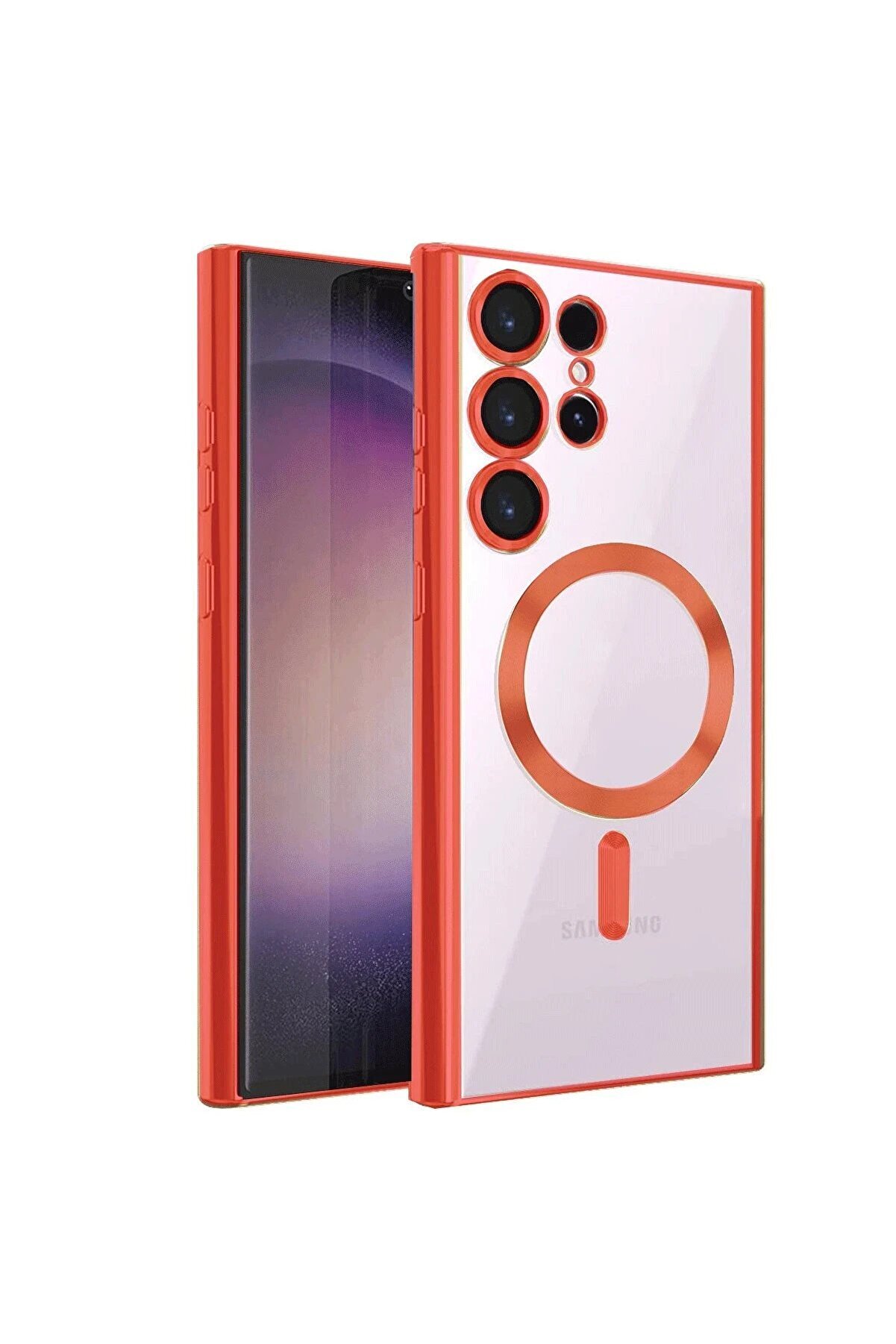 CepteToptan Samsung Galaxy S23 Ultra Kılıf Kross Magneticsafe Kapak - Kırmızı - DROPX7582-5363