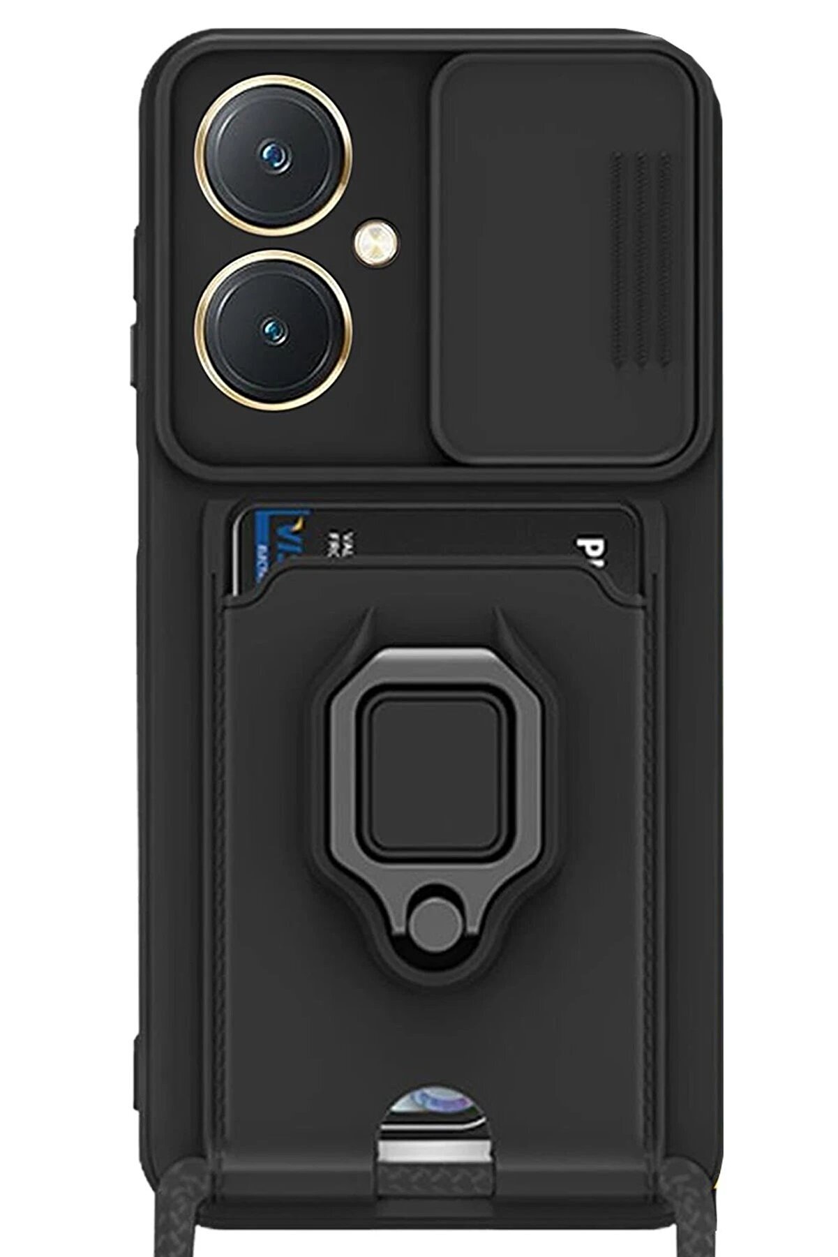 CepteToptan Vivo Y27 Kılıf Zuma Kartvizitli Y&uuml;z&uuml;kl&uuml; Silikon - Siyah - DROPX5280-6260