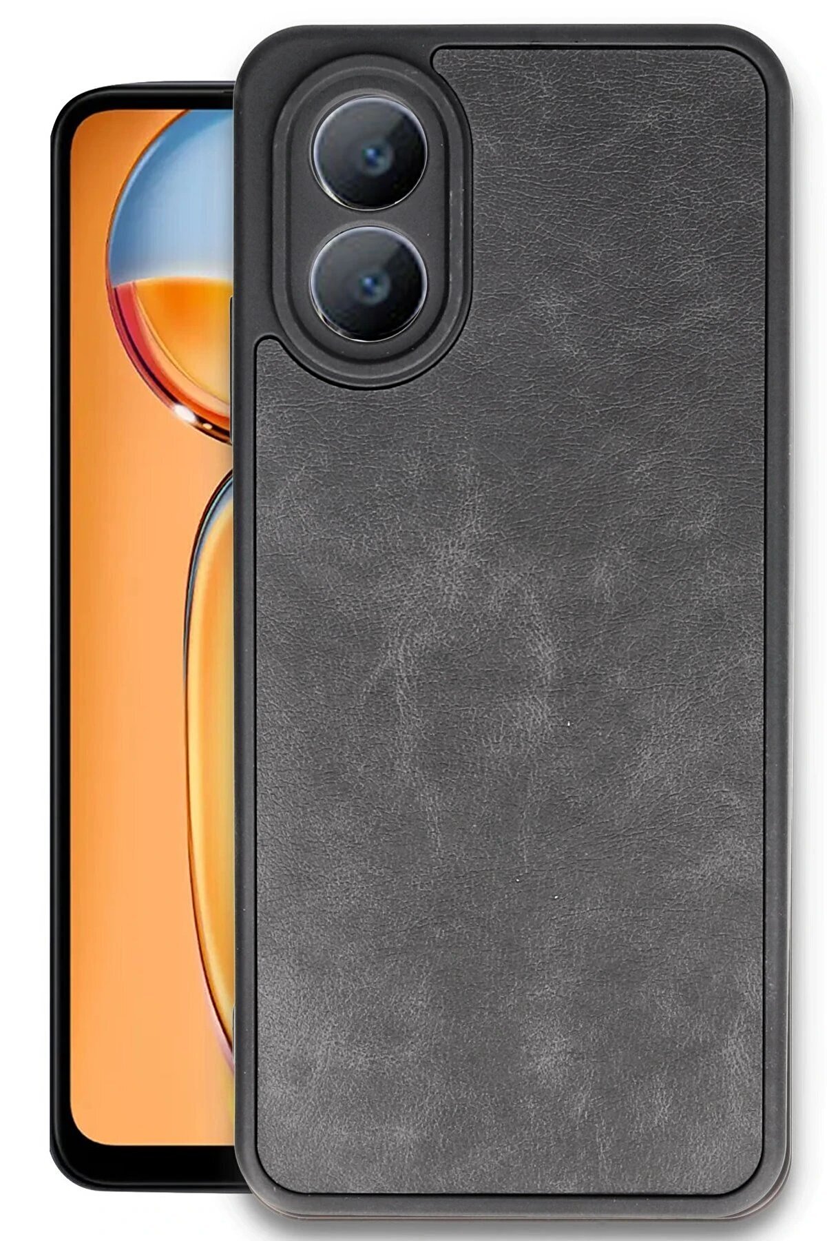 CepteToptan Oppo A38 Kılıf Aras Deri Kapak - Siyah - DROPX2755-8817