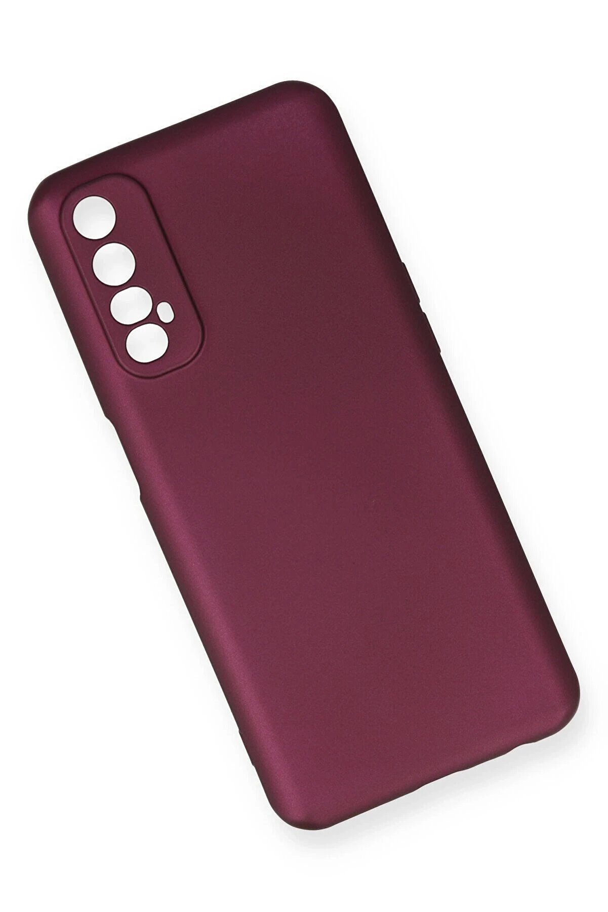 Realme 7 Kılıf Fi̇rst Si̇li̇kon - Mürdüm - Dropx4317-3133