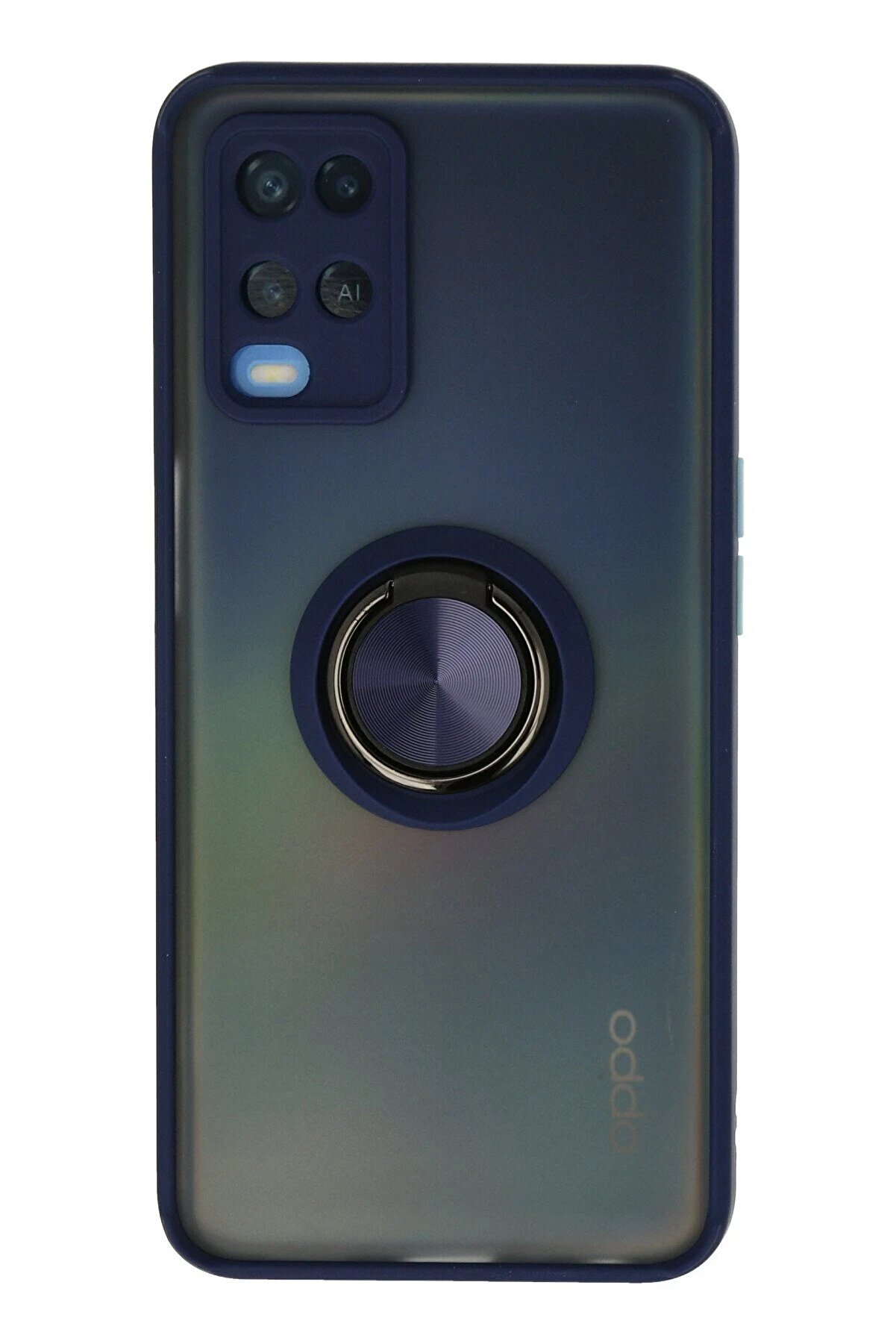 CepteToptan Oppo A54 4G Kılıf Montreal Yüzüklü Silikon Kapak - Lacivert - DROPX8034-5914