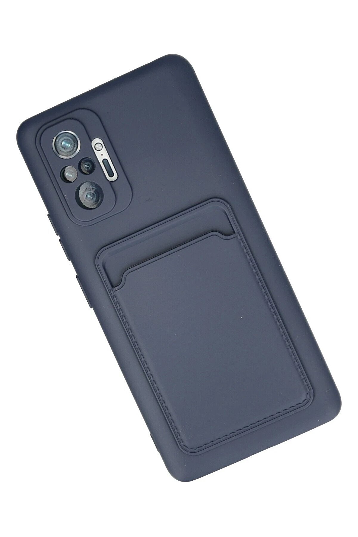 Xi̇aomi̇ Redmi̇ Note 10 Pro Kılıf Kelvi̇n Kartvi̇zi̇tli̇ Si̇li̇kon - Laci̇vert - Dropx4315-3184