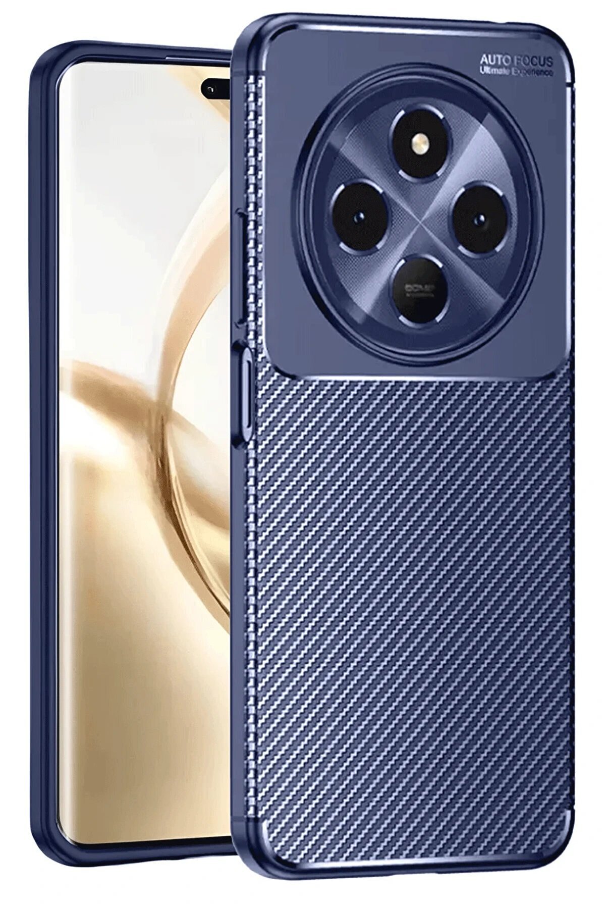 CepteToptan Tecno Spark 30C Kılıf Auto Focus Karbon Kapak - Lacivert - DROPX4383-2761