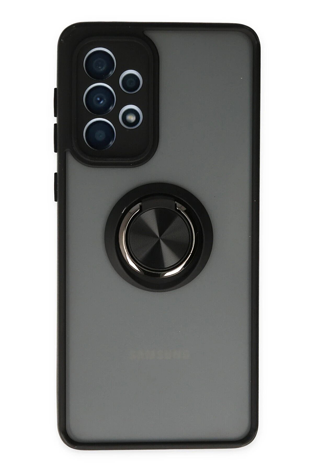 CepteToptan Samsung Galaxy A33 5G Kılıf Montreal Yüzüklü Silikon Kapak - Siyah - DROPX1099-2900