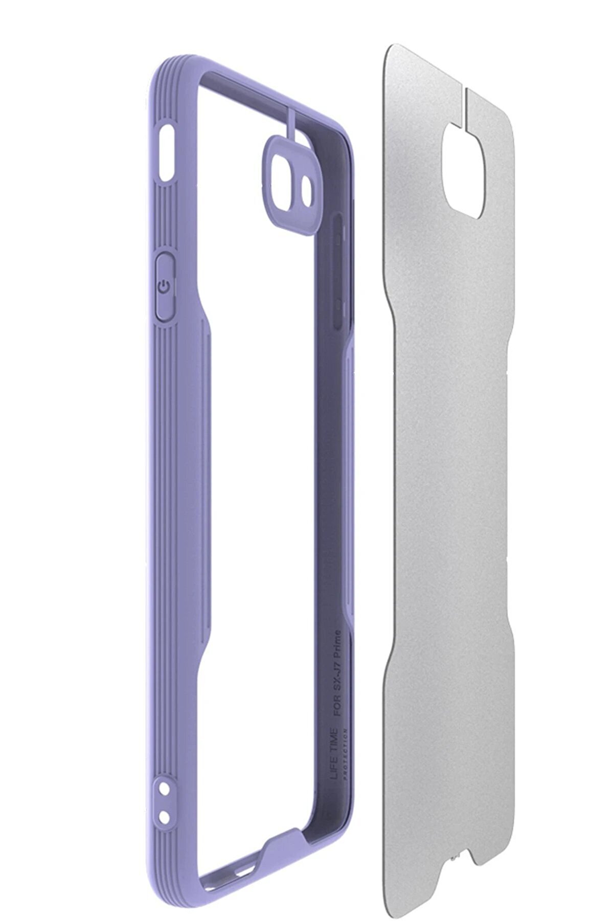 Samsung Galaxy J7 Pri̇me Kılıf Plati̇n Si̇li̇kon - Pembe - Dropx9693-2551