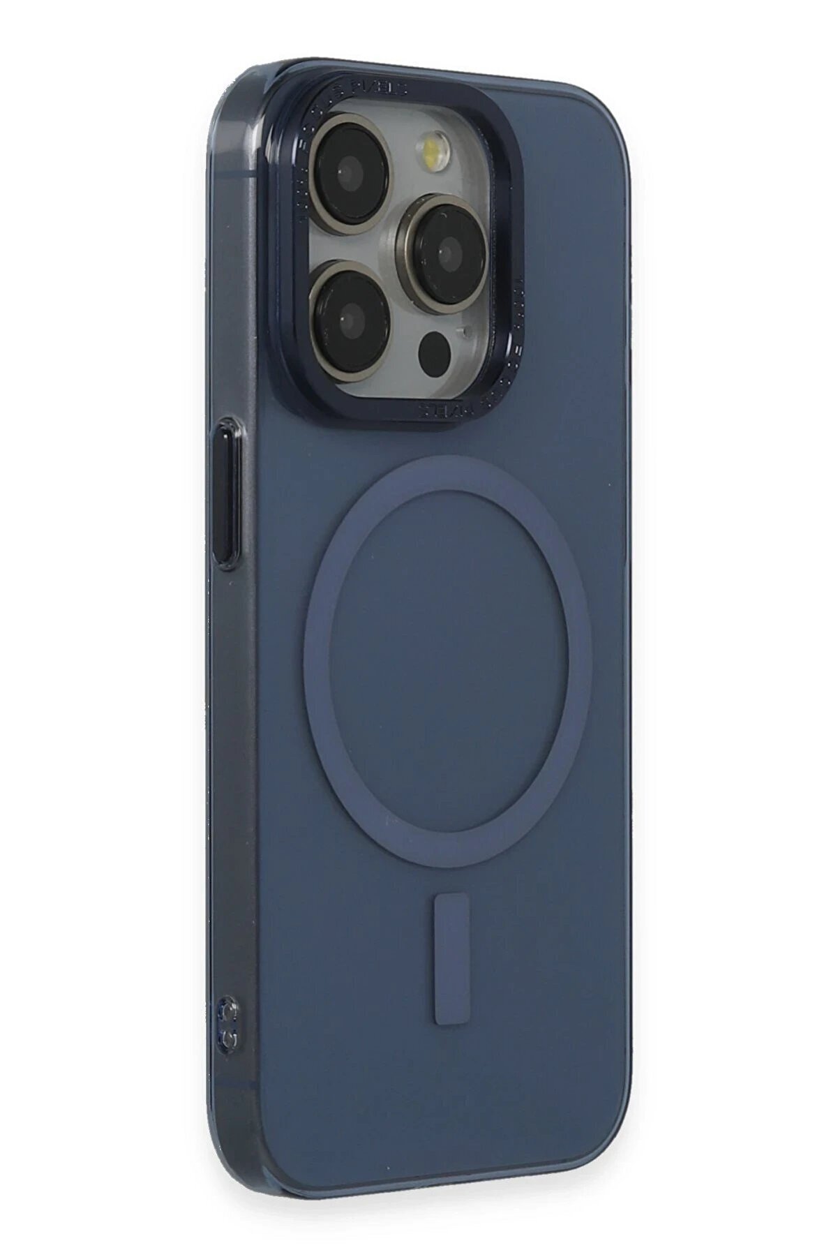 İphone 15 Pro Kılıf Anka Pc Magneti̇csafe Sert Metal Kapak - Laci̇vert - Dropx7758-3449