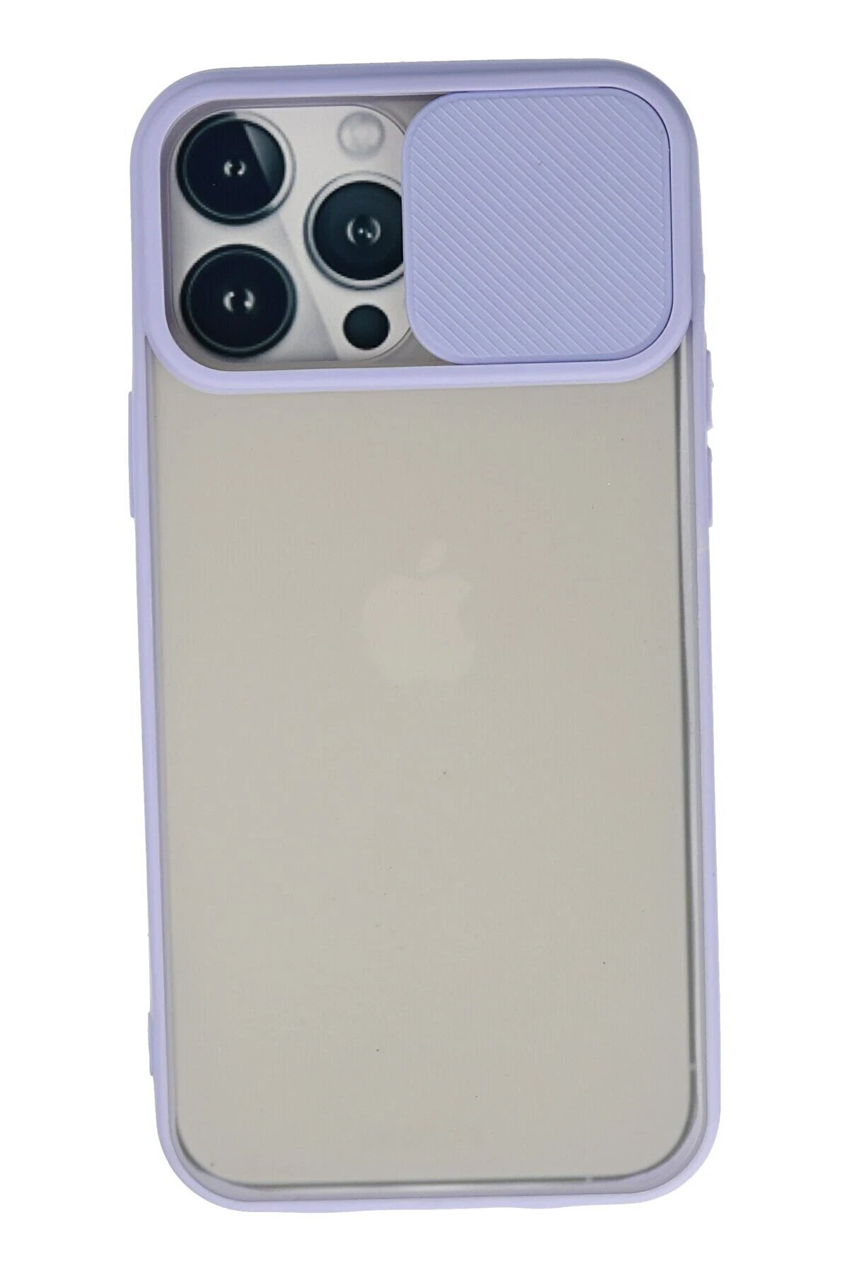 CepteToptan iPhone 13 Pro Max Kılıf Palm Buzlu Kamera Sürgülü Silikon - Lila - DROPX6084-5295