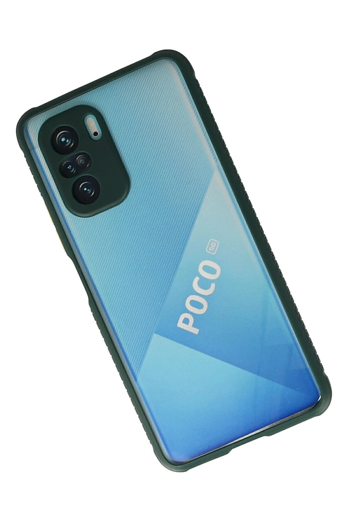 Xi̇aomi̇ Poco F3 Kılıf Mi̇ami̇ Şeffaf Si̇li̇kon - Koyu Yeşi̇l - Dropx4675-4645