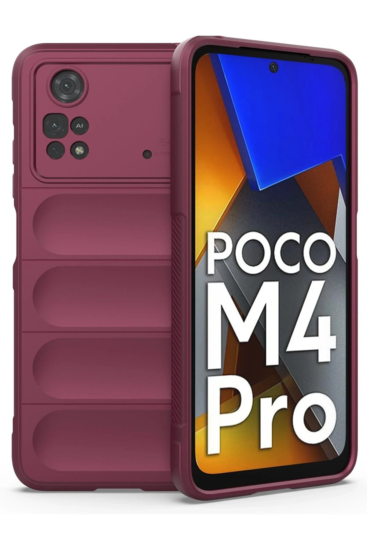 CepteToptan Xiaomi Poco M4 Pro 4G Kılıf Optimum Silikon - Bordo - DROPX1352-2178