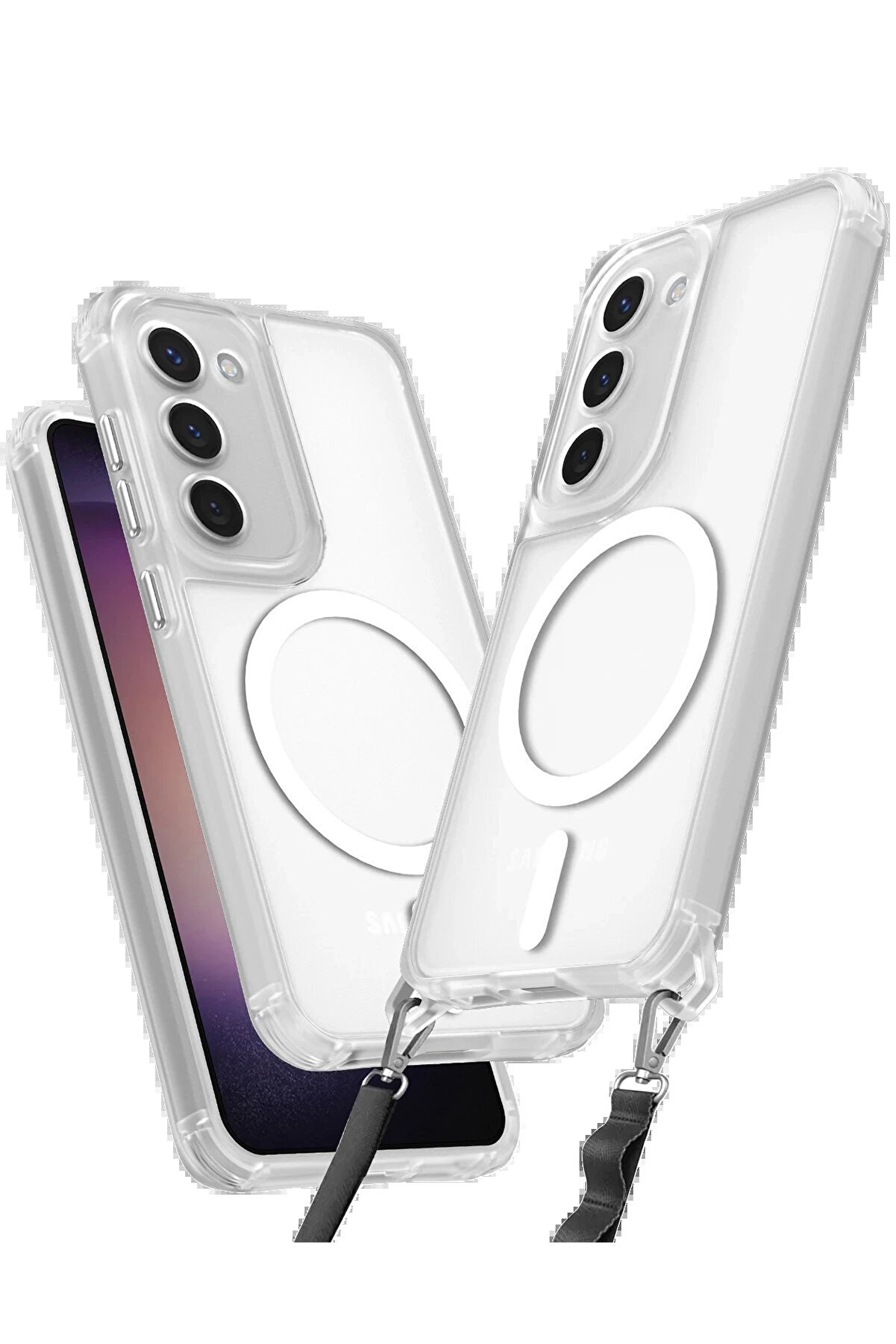 CepteToptan Samsung Galaxy S23 Kılıf Enka Magsafe Silikon Kılıf - Şeffaf - DROPX1321-3485