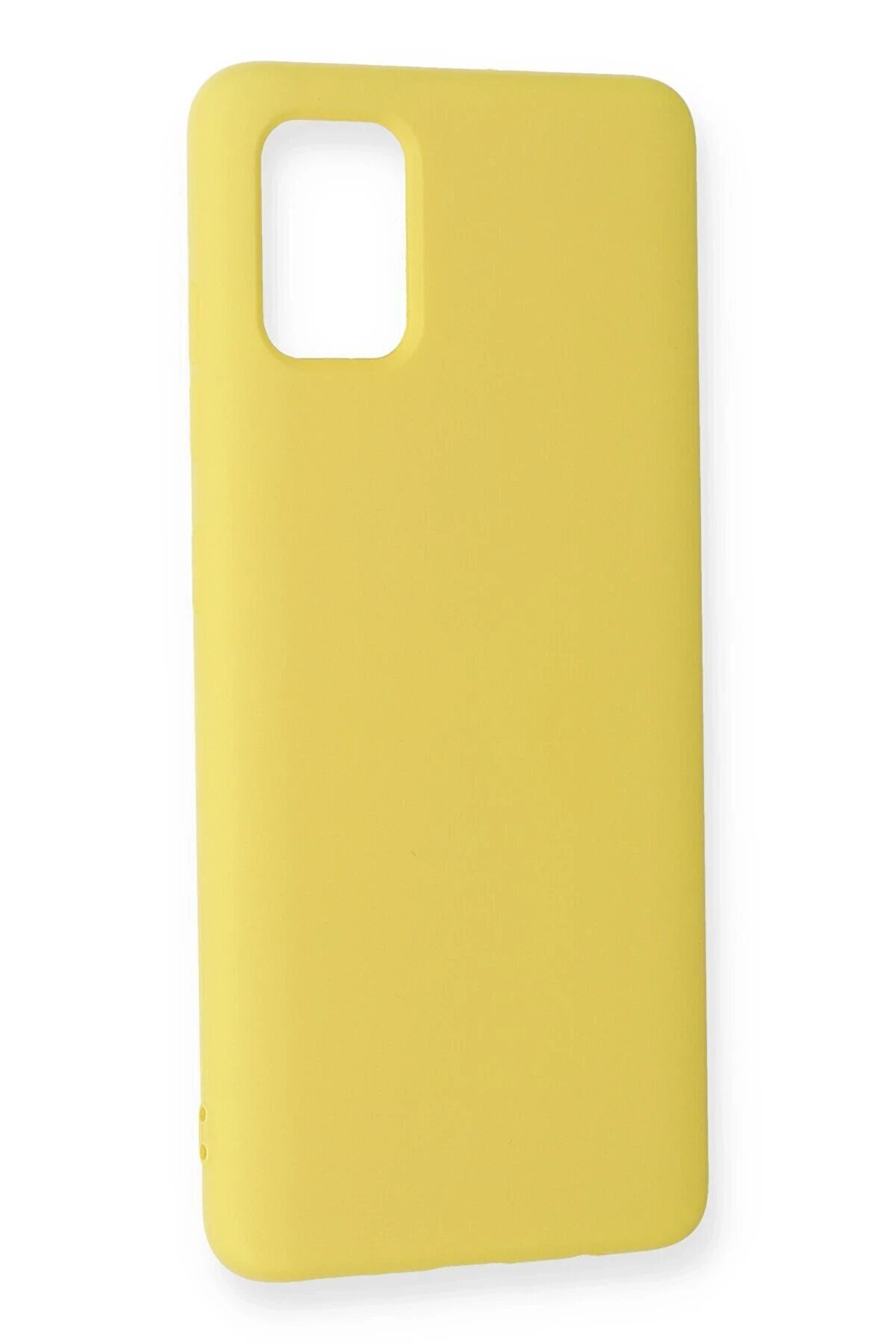 Samsung Galaxy A51 Kılıf Nano İ&ccedil;i̇ Kadi̇fe Si̇li̇kon - Sarı - Dropx8774-1490