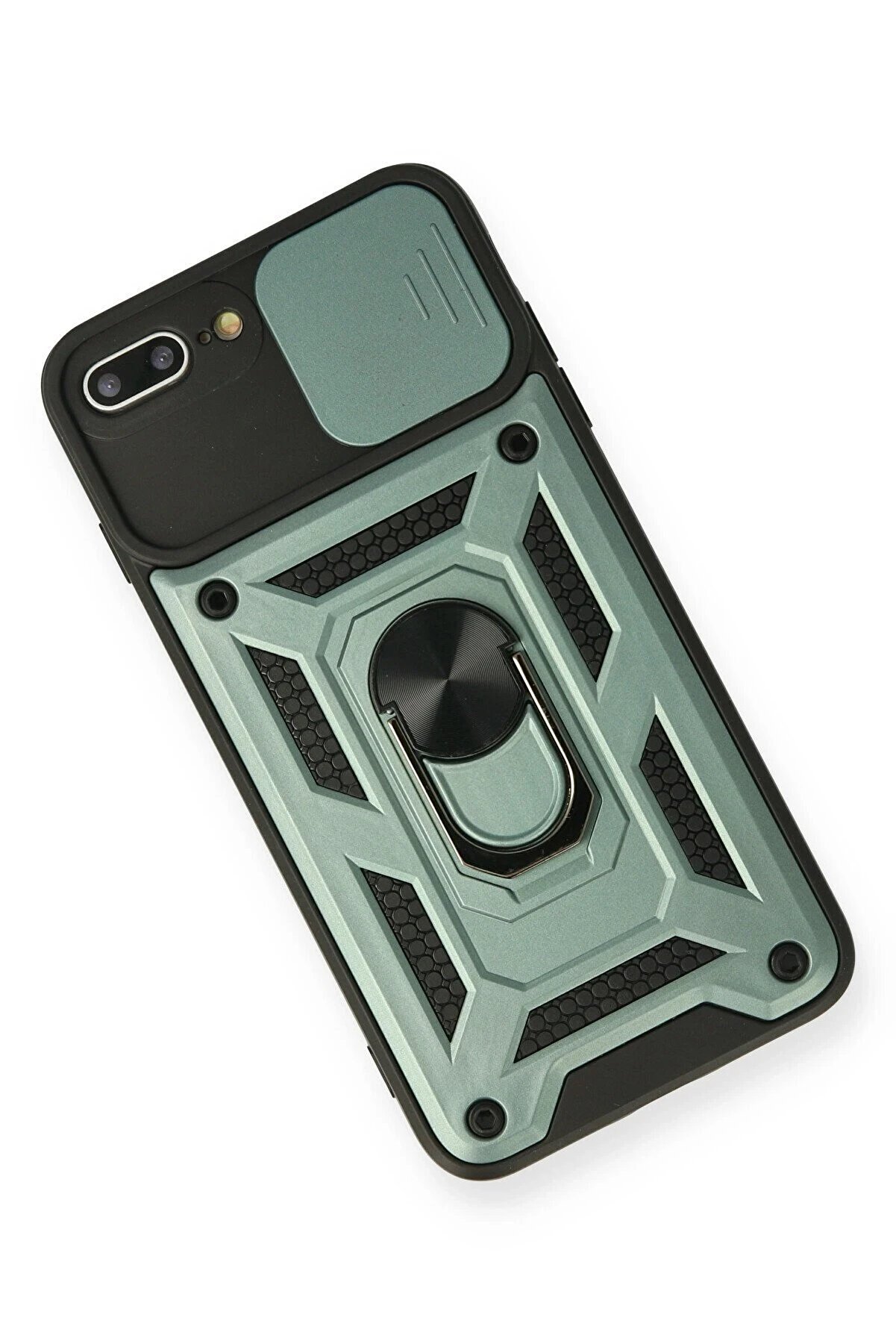 İphone 7 Plus Kılıf Pars Lens Y&uuml;z&uuml;kl&uuml; Si̇li̇kon - Yeşi̇l - Dropx8066-4692