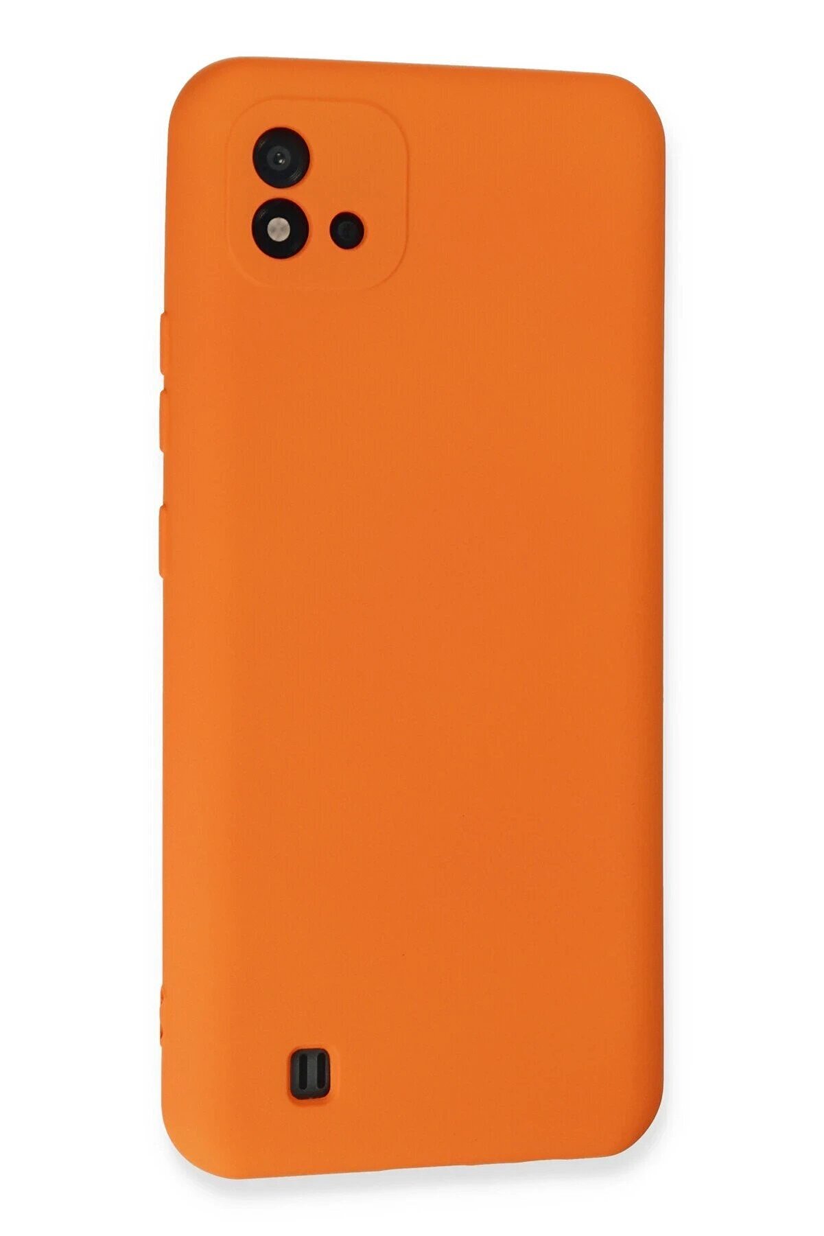 Realme C11 2021 Kılıf Nano İçi̇ Kadi̇fe Si̇li̇kon - Turuncu - Dropx7264-8969