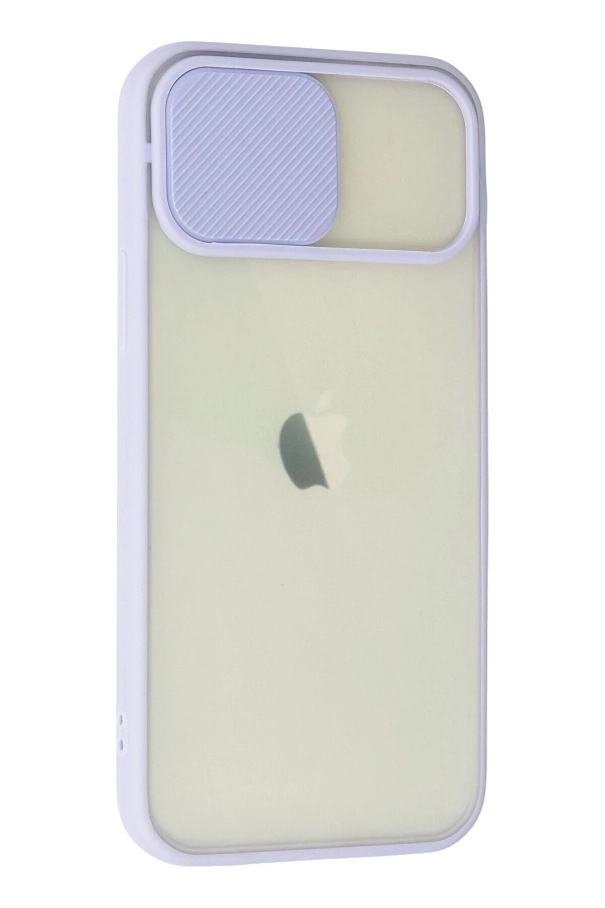 İphone 12 Kılıf Palm Buzlu Kamera Sürgülü Si̇li̇kon - Li̇la - Dropx2390-9235