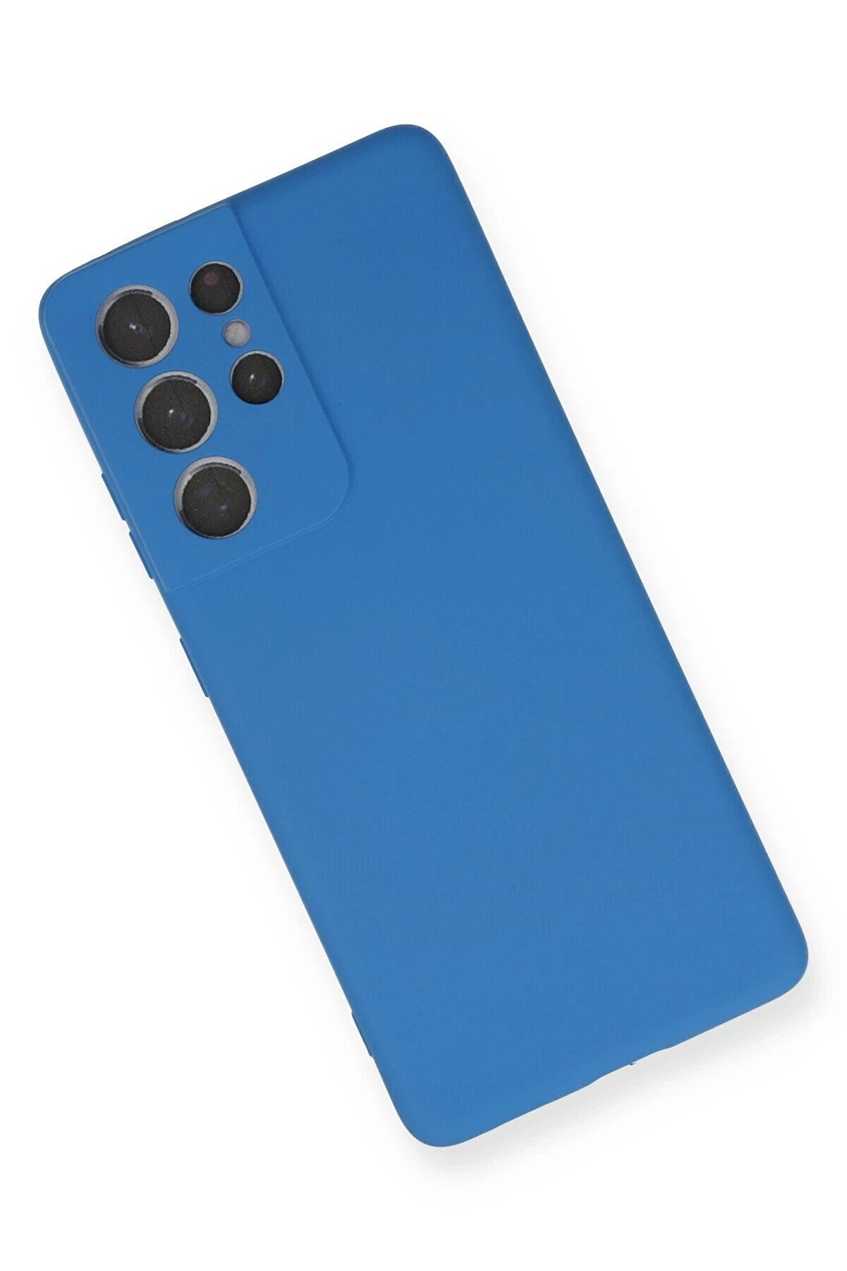 Samsung Galaxy S21 Ultra Kılıf Nano İçi̇ Kadi̇fe Si̇li̇kon - Mavi̇ - Dropx7600-5095
