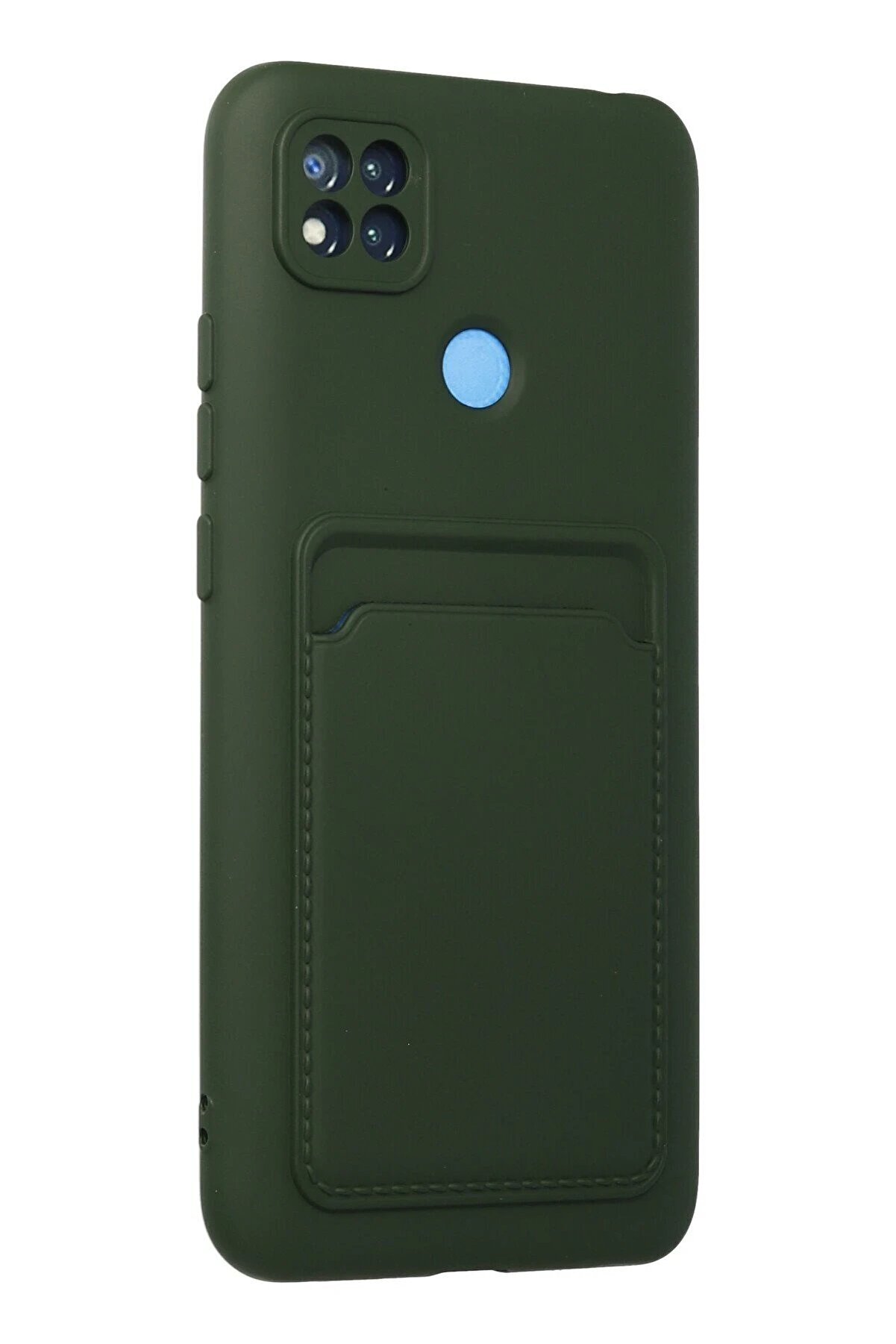 Xi̇aomi̇ Redmi̇ 9C Kılıf Kelvi̇n Kartvi̇zi̇tli̇ Si̇li̇kon - Koyu Yeşi̇l - Dropx2045-5884