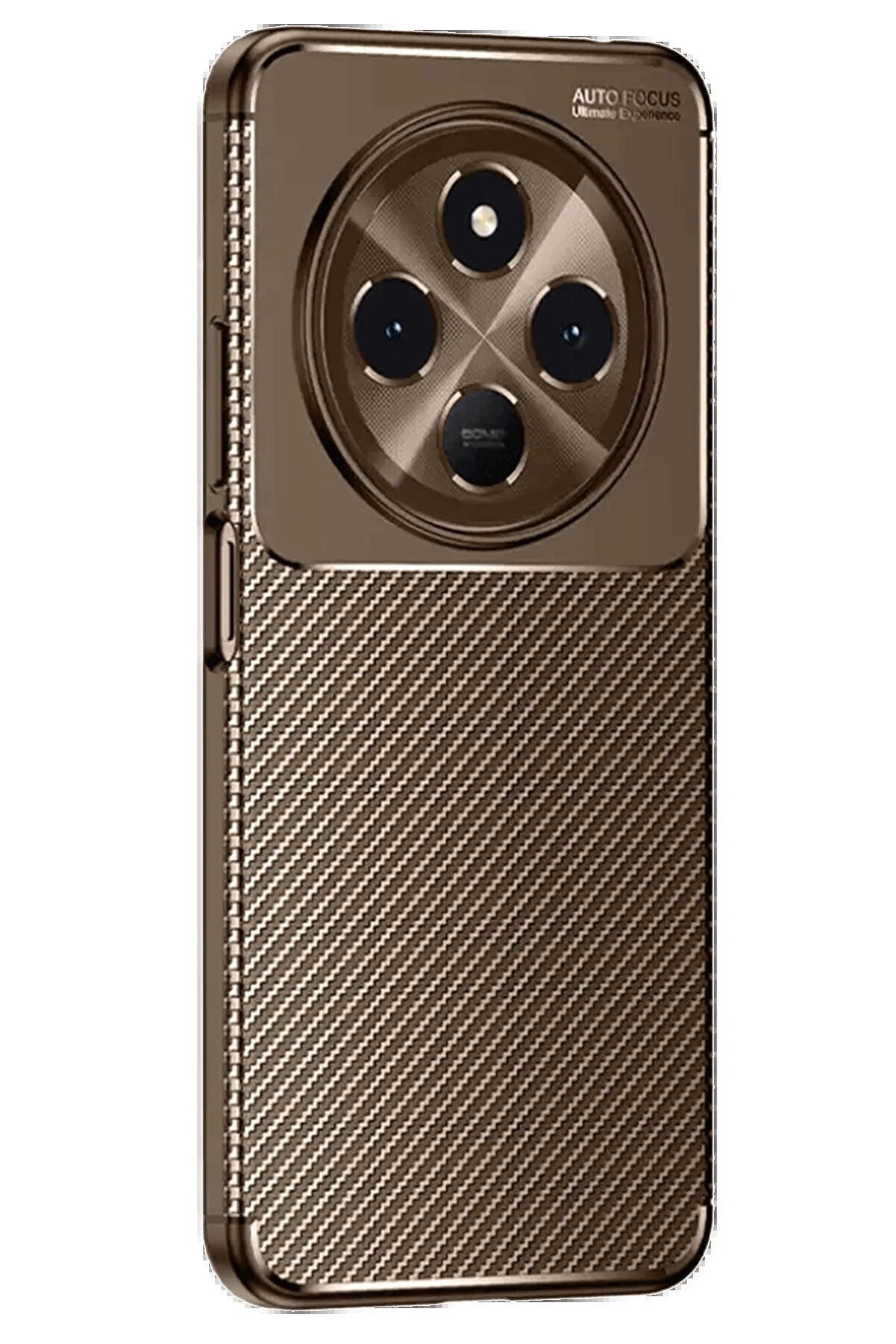 CepteToptan Tecno Spark 30 Kılıf Auto Focus Karbon Kapak - Kahverengi - DROPX6384-8465