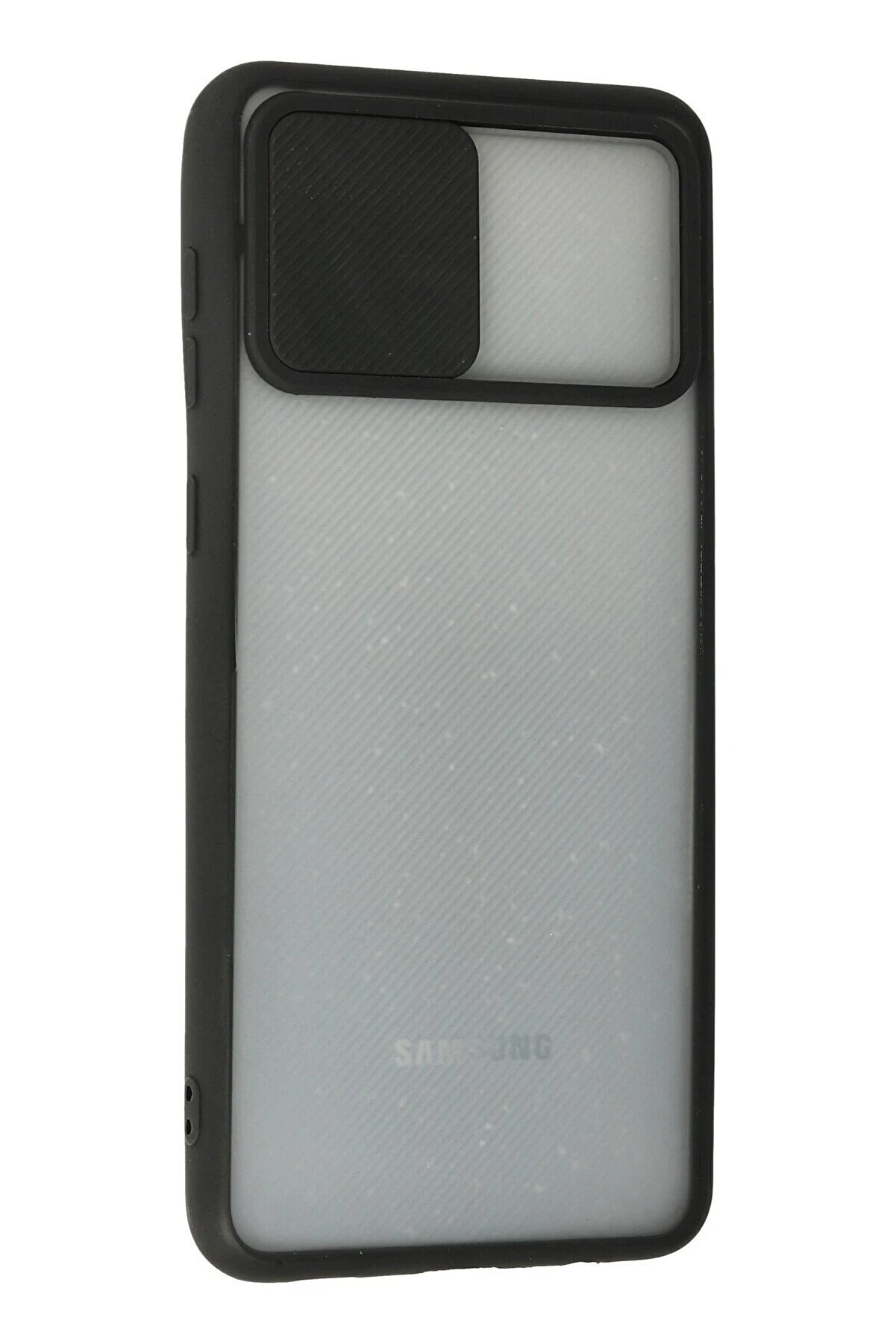 Samsung Galaxy A02 Kılıf Palm Buzlu Kamera Sürgülü Si̇li̇kon - Si̇yah - Dropx4713-8313