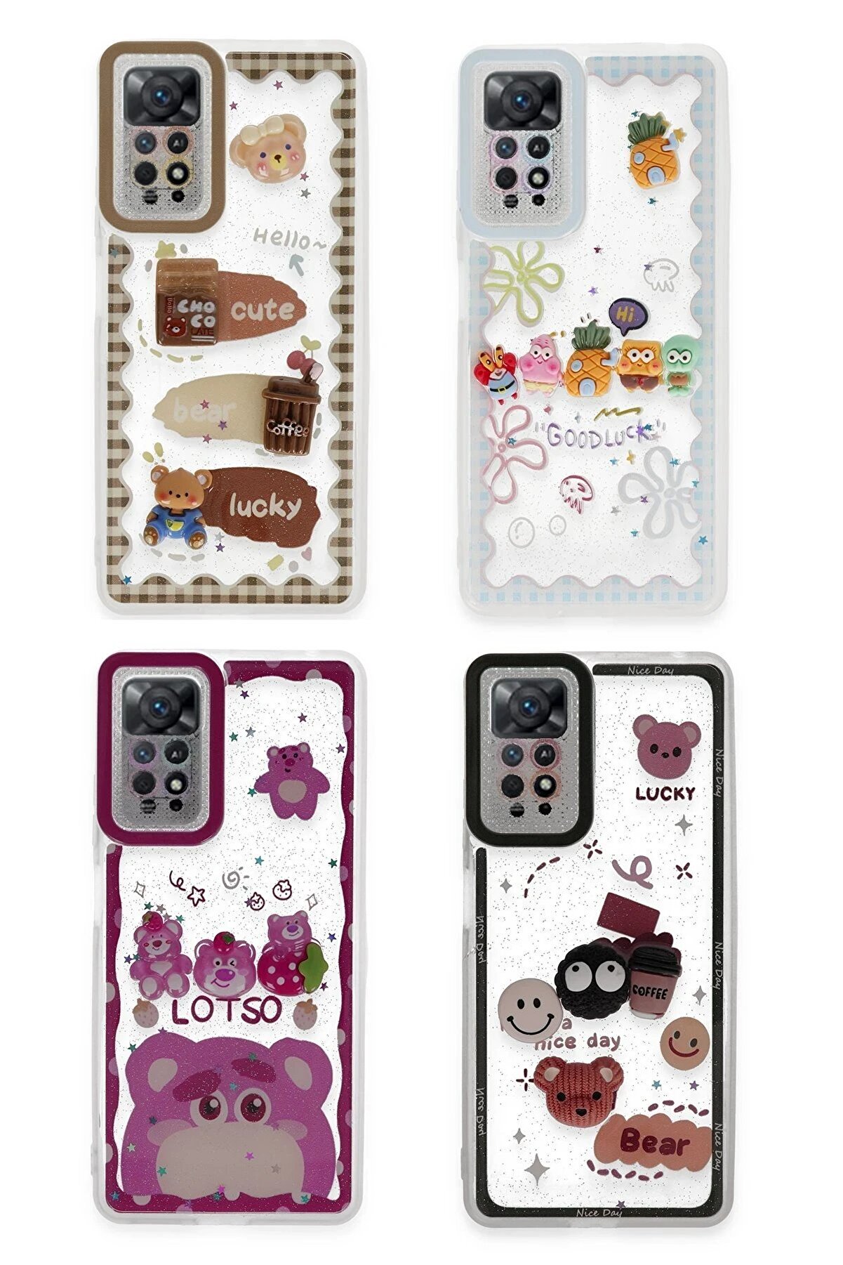 Xi̇aomi̇ Redmi̇ Note 11 Kılıf Sweet Desenli̇ Si̇li̇kon Kapak - Açık Mavi̇ - Dropx2744-5303