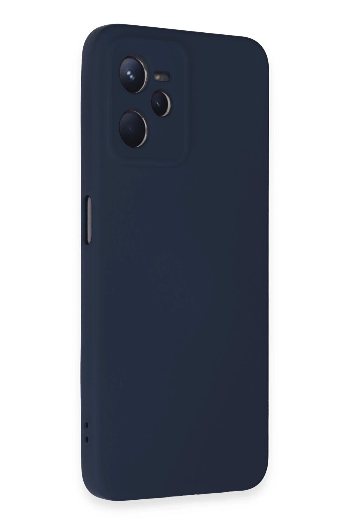 Realme C35 Kılıf Nano İ&ccedil;i̇ Kadi̇fe Si̇li̇kon - Laci̇vert - Dropx6305-5370