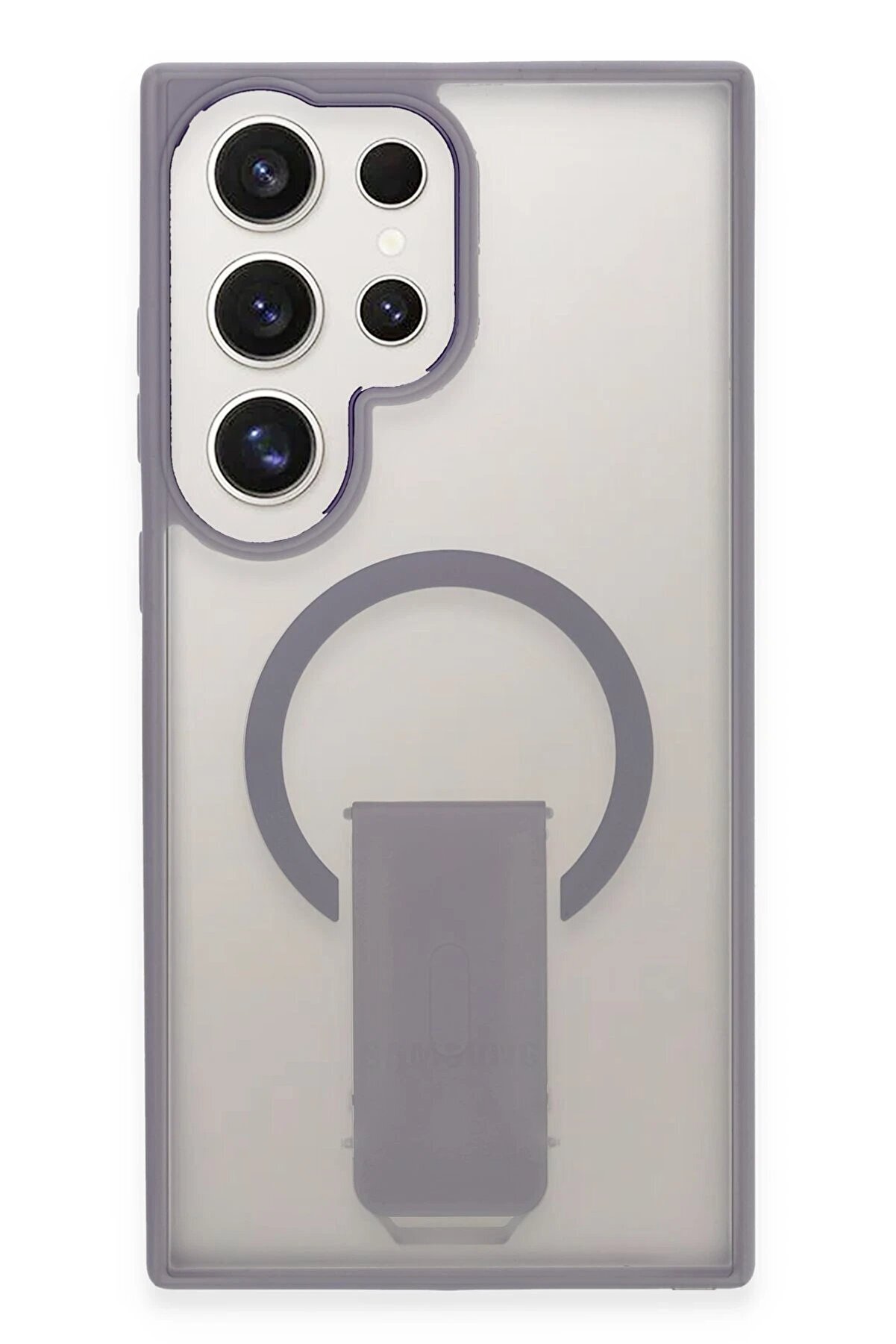 CepteToptan Samsung Galaxy S24 Ultra Tork Magsafe Standlı Kapak - Lila - DROPX7193-8805