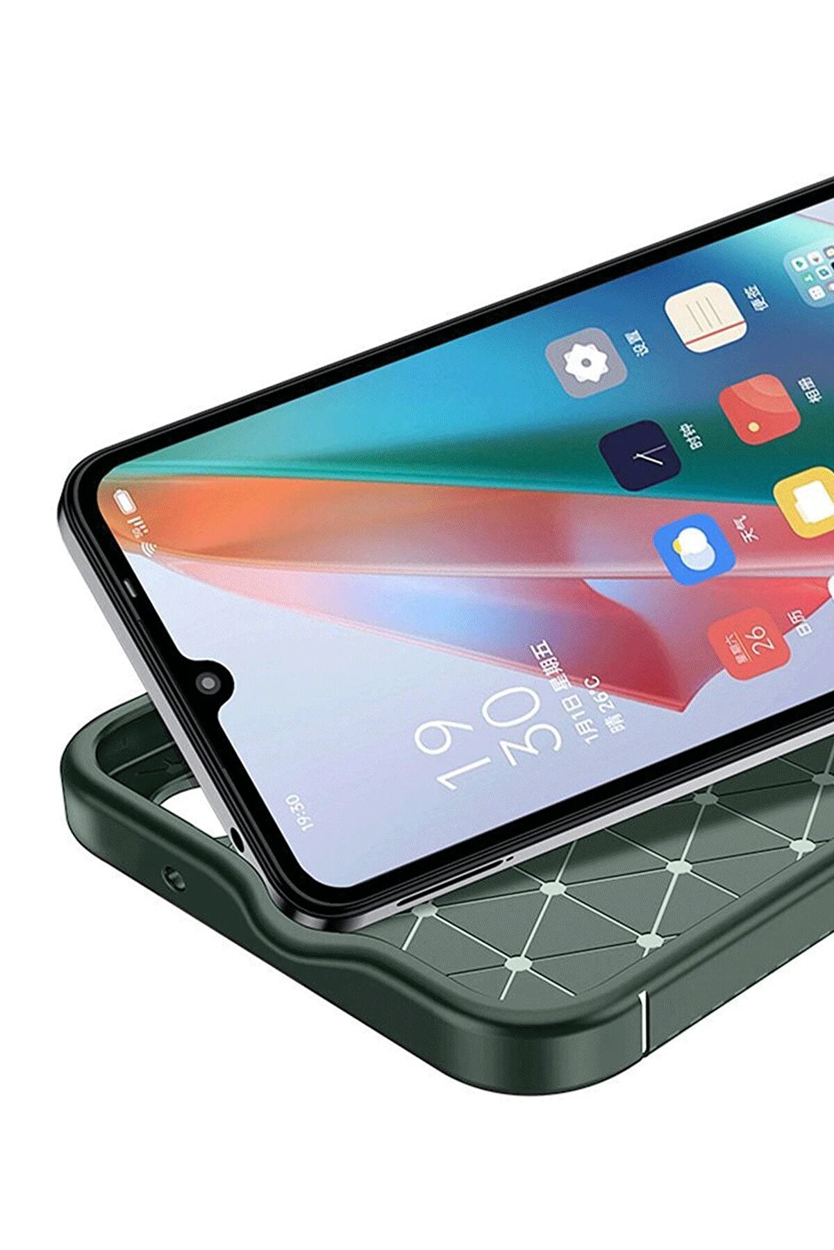 CepteToptan Samsung Galaxy A06 Kılıf Auto Focus Karbon Kapak - Koyu Yeşil - DROPX8218-2299