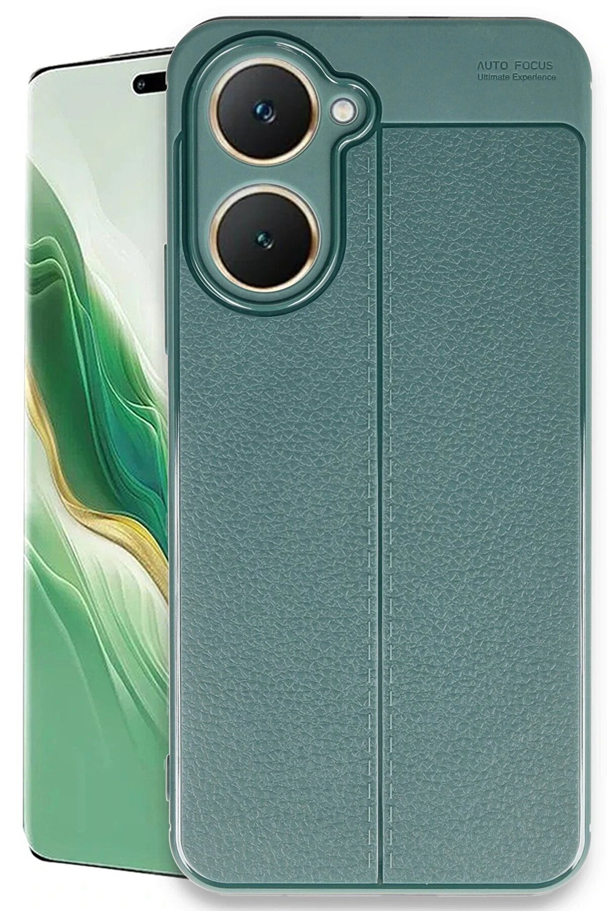 CepteToptan Vivo Y18 Kılıf Auto Focus Kapak - Koyu Yeşil - DROPX6573-5750