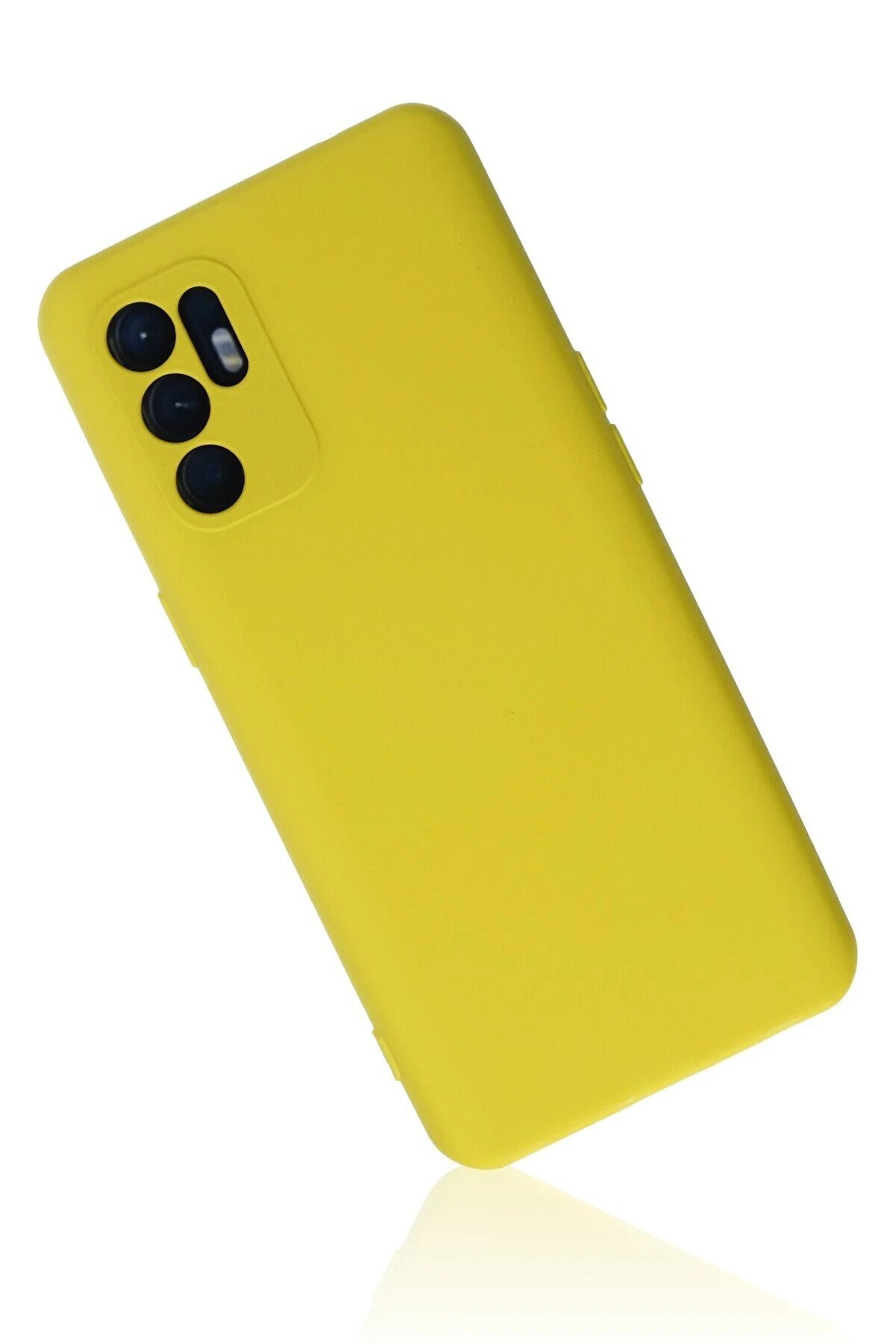 Oppo Reno 6 Kılıf Nano İçi̇ Kadi̇fe Si̇li̇kon - Sarı1 - Dropx3749-6890