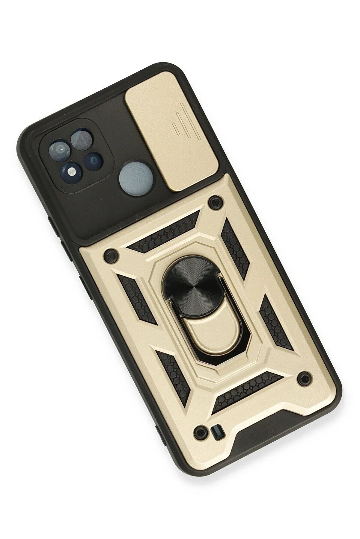 Realme C11 2021 Kılıf Pars Lens Yüzüklü Si̇li̇kon - Gold - Dropx5330-1058