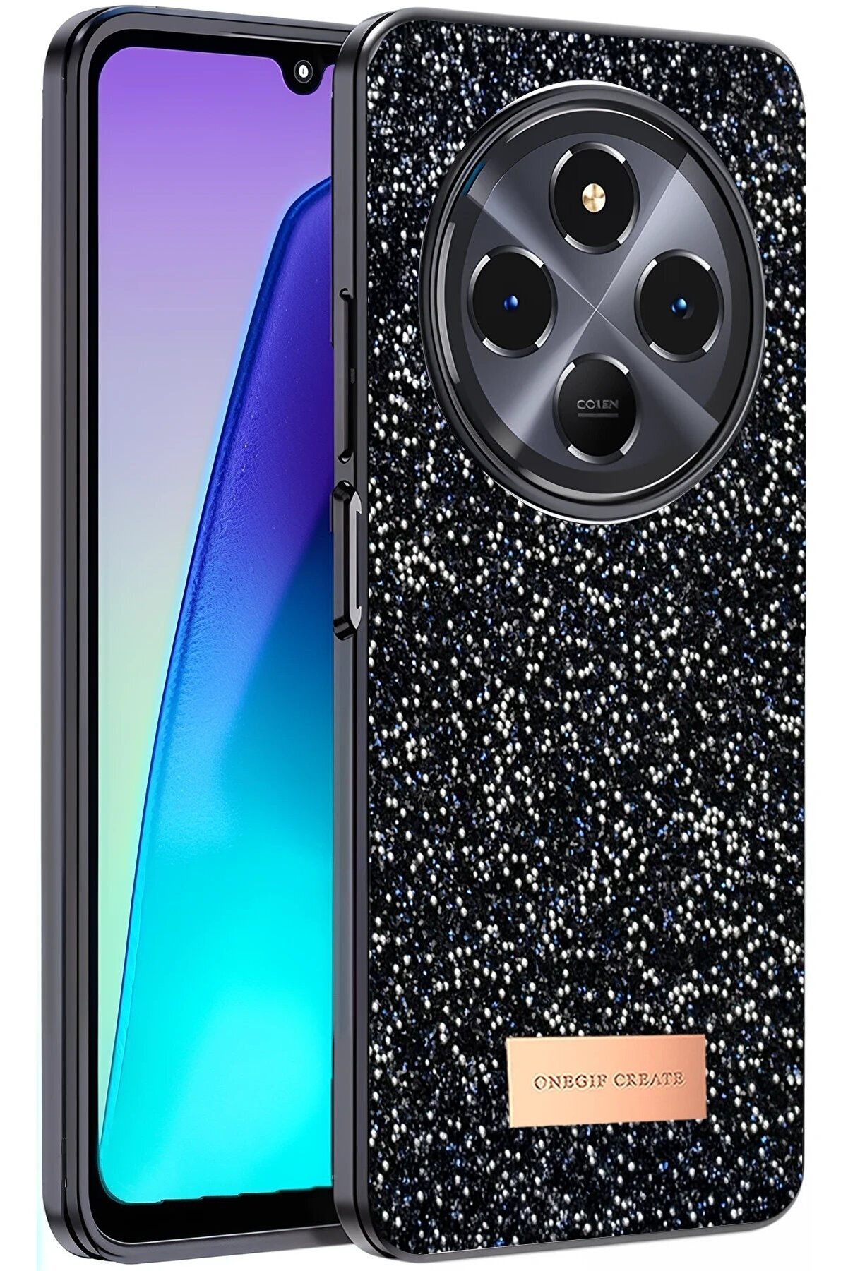 CepteToptan Xiaomi Redmi 14C Bright Simli Kapak - Siyah - DROPX8338-9985