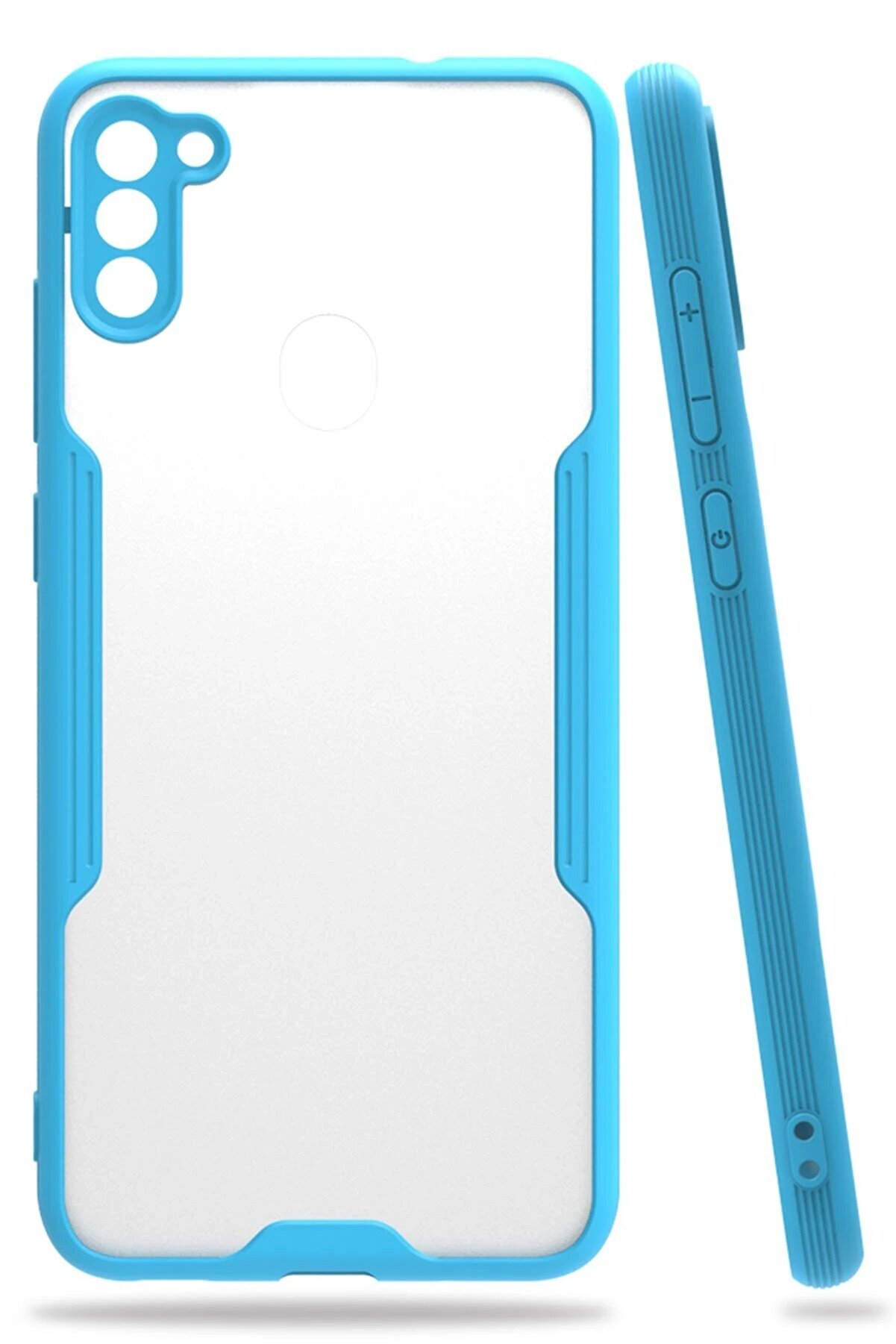 CepteToptan Samsung Galaxy A11 Kılıf Platin Silikon - Mavi - DROPX9947-5817