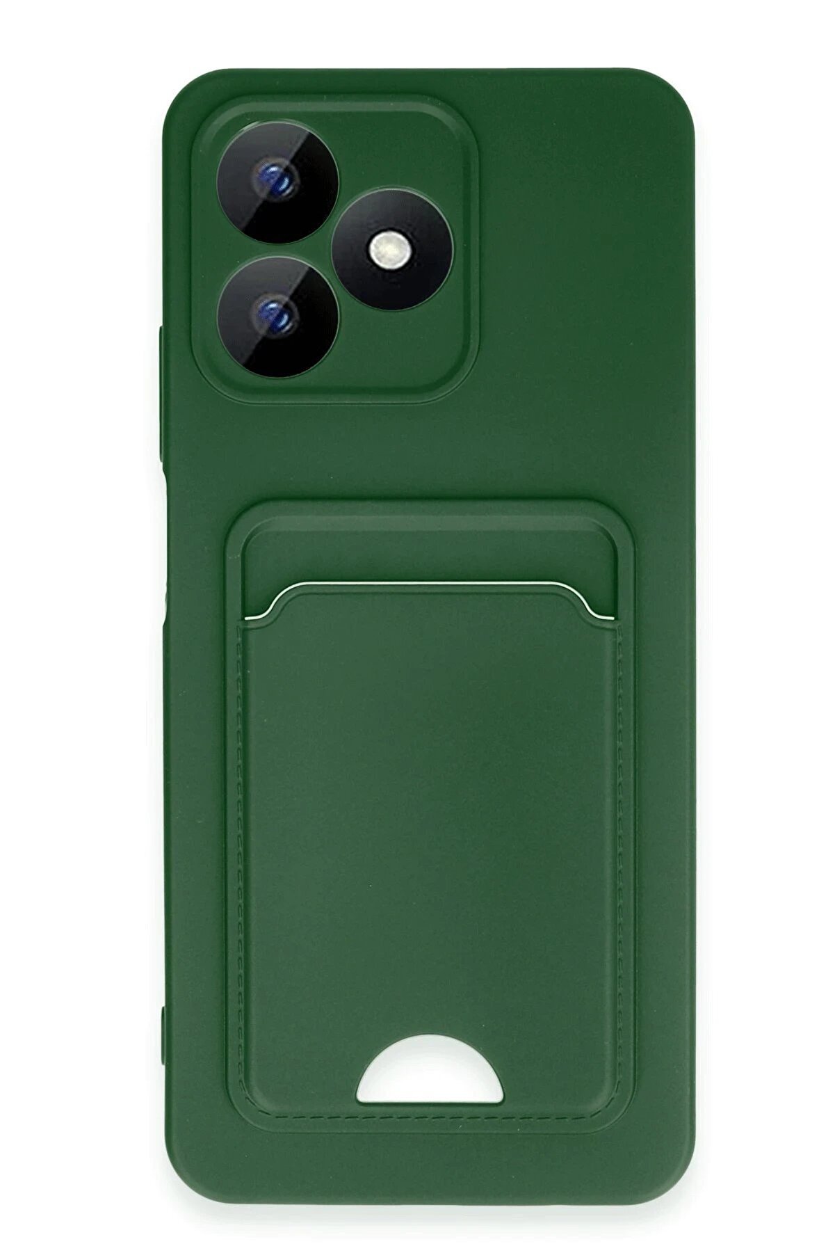 CepteToptan Realme Note 50 4G Kılıf Kelvin Kartvizitli Silikon - Koyu Yeşil - DROPX9865-6731