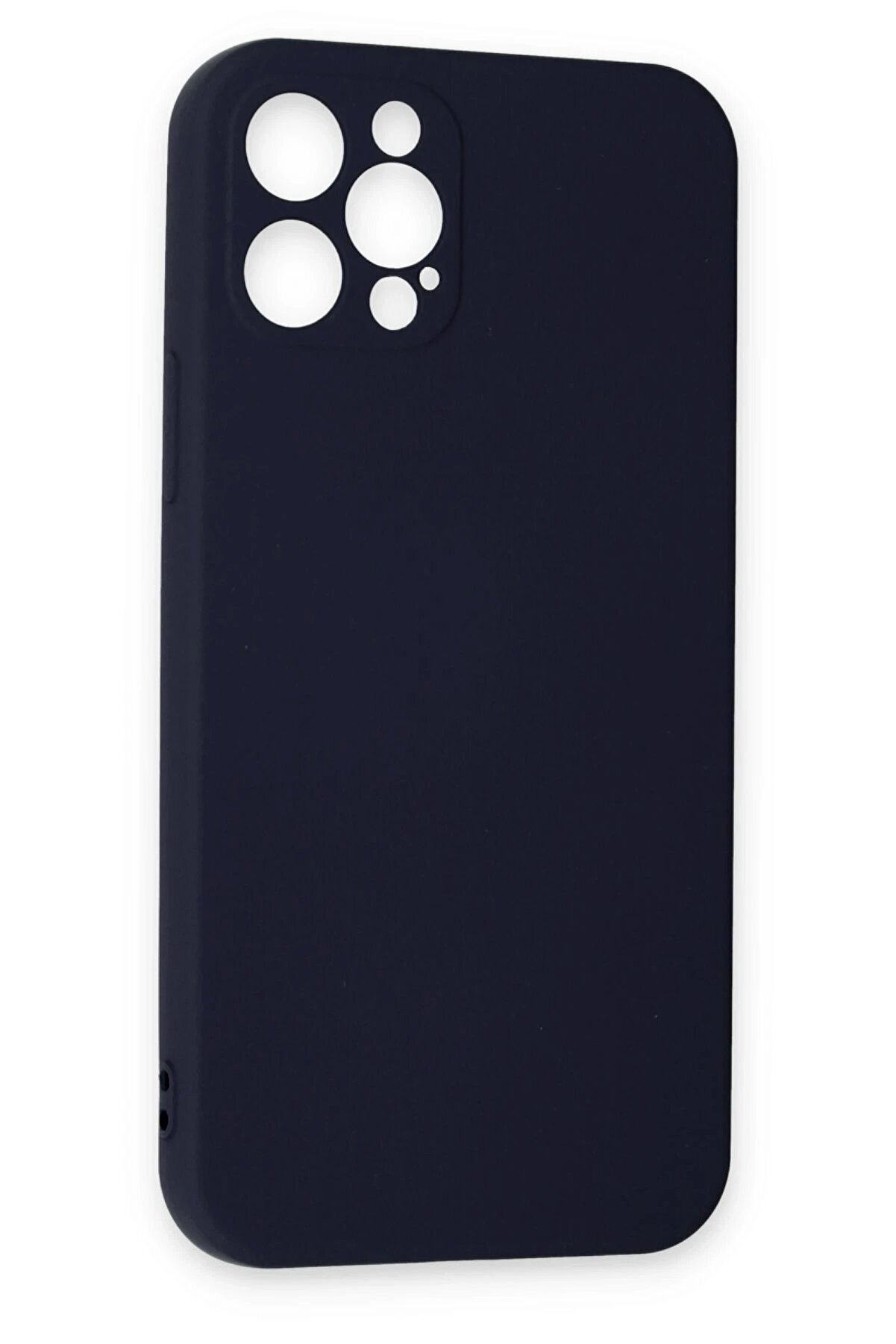 İphone 12 Pro Max Kılıf Nano İ&ccedil;i̇ Kadi̇fe Si̇li̇kon - Laci̇vert - Dropx6824-8367