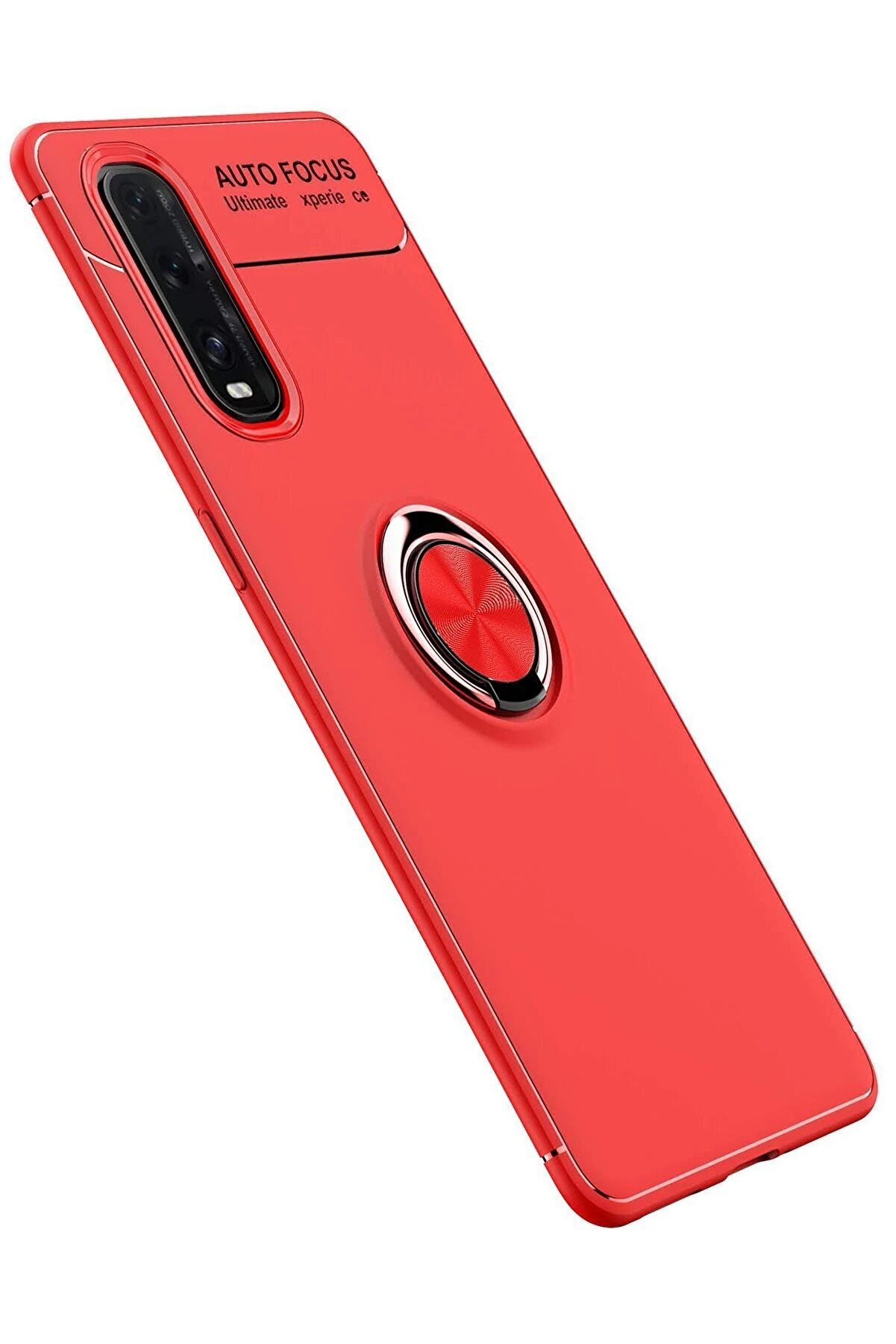 Oppo Fi̇nd X2 Uyumlu Kılıf Range Yüzüklü Si̇li̇kon - Kırmızı - Dropx8438-1374