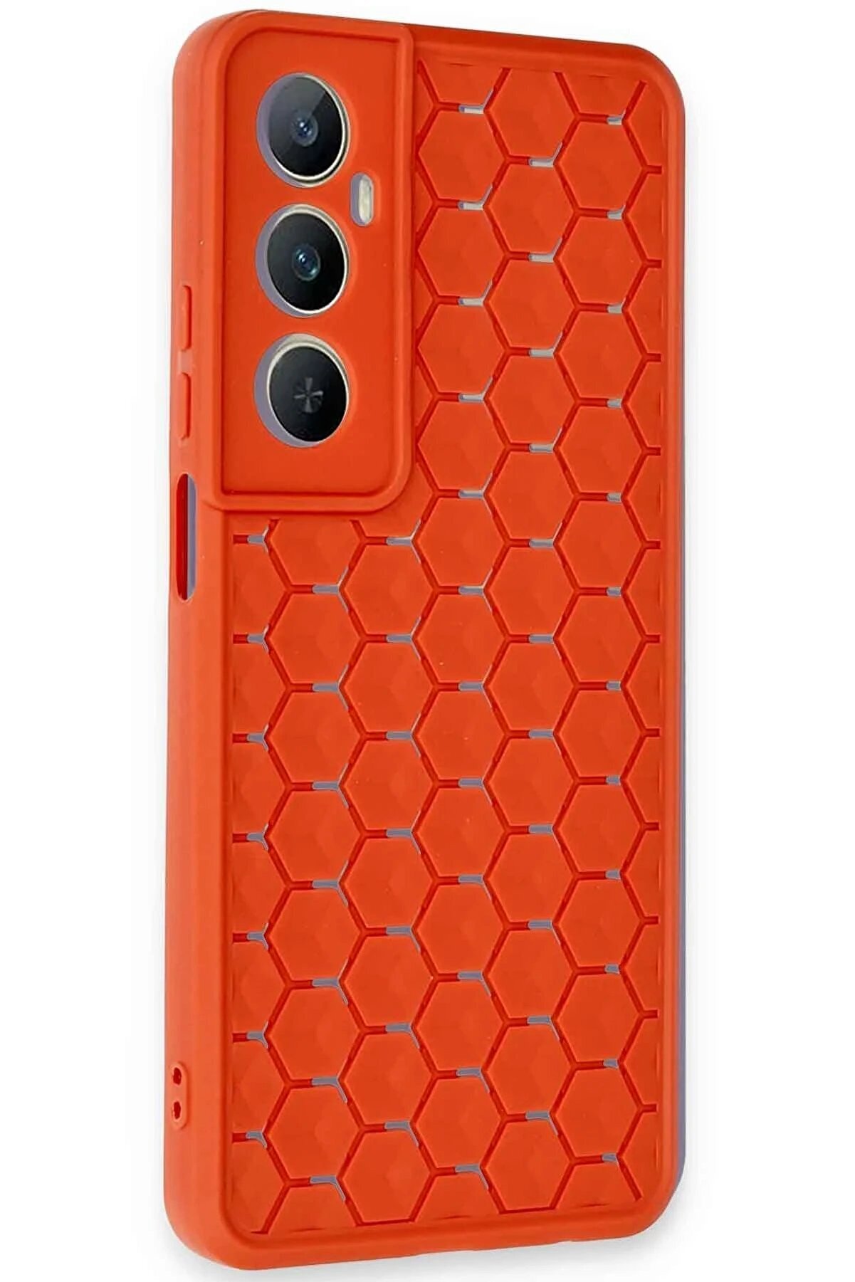 Realme C65 Kılıf Petek Si̇li̇kon Kapak - Kırmızı - Dropx6472-8681