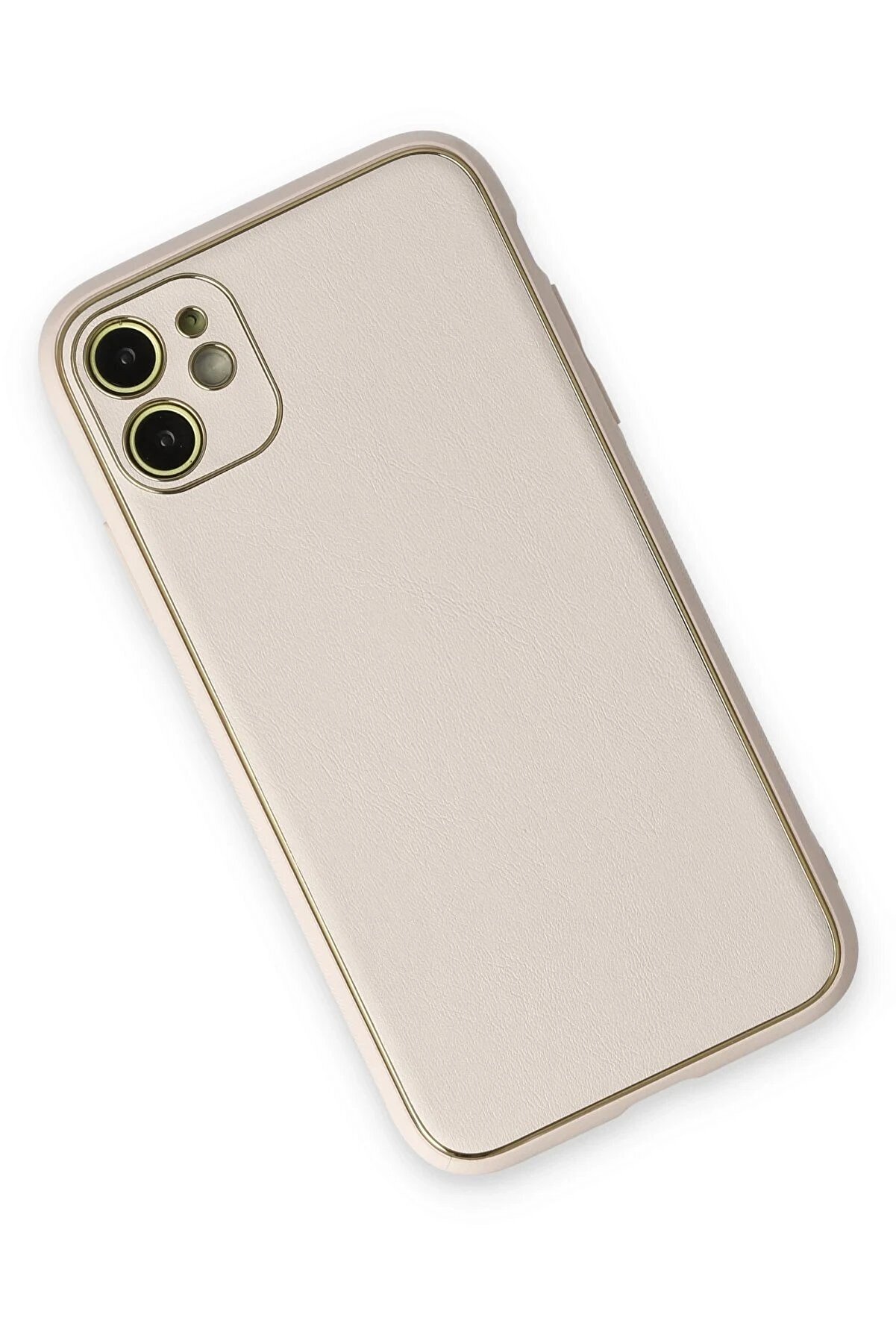 İphone 12 Kılıf Coco Deri̇ Si̇li̇kon Kapak - Beyaz - Dropx3634-1629