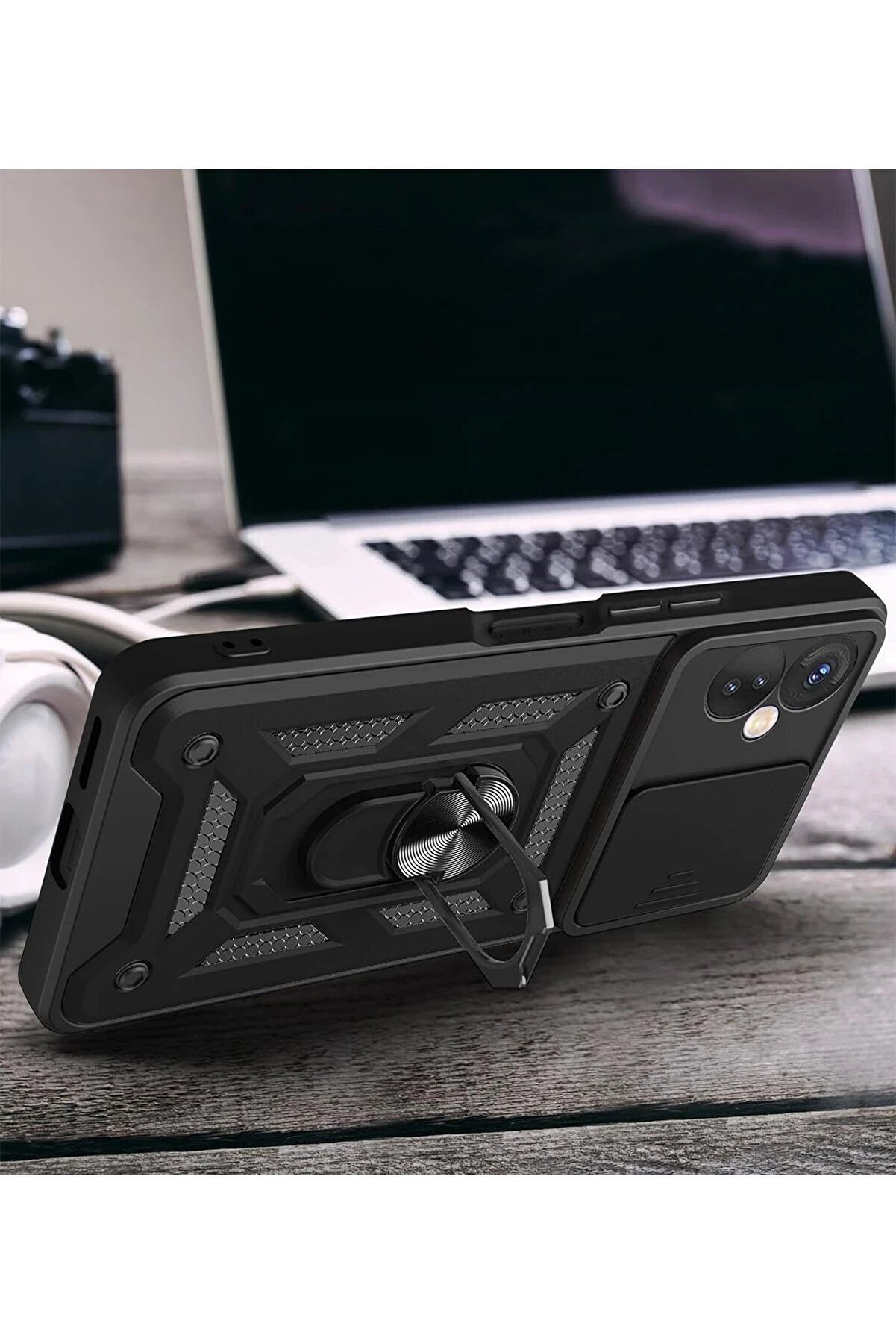 İnfi̇ni̇x Hot 30 4G Kılıf Pars Lens Yüzüklü Si̇li̇kon - Yeşi̇l - Dropx4554-6097