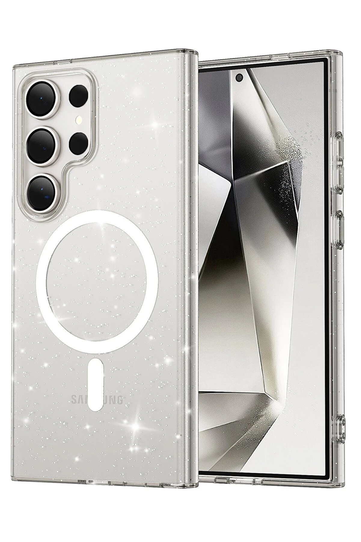 CepteToptan Samsung Galaxy S23 Ultra Kılıf Glow Magsafe Kapak - Şeffaf - DROPX4017-4081