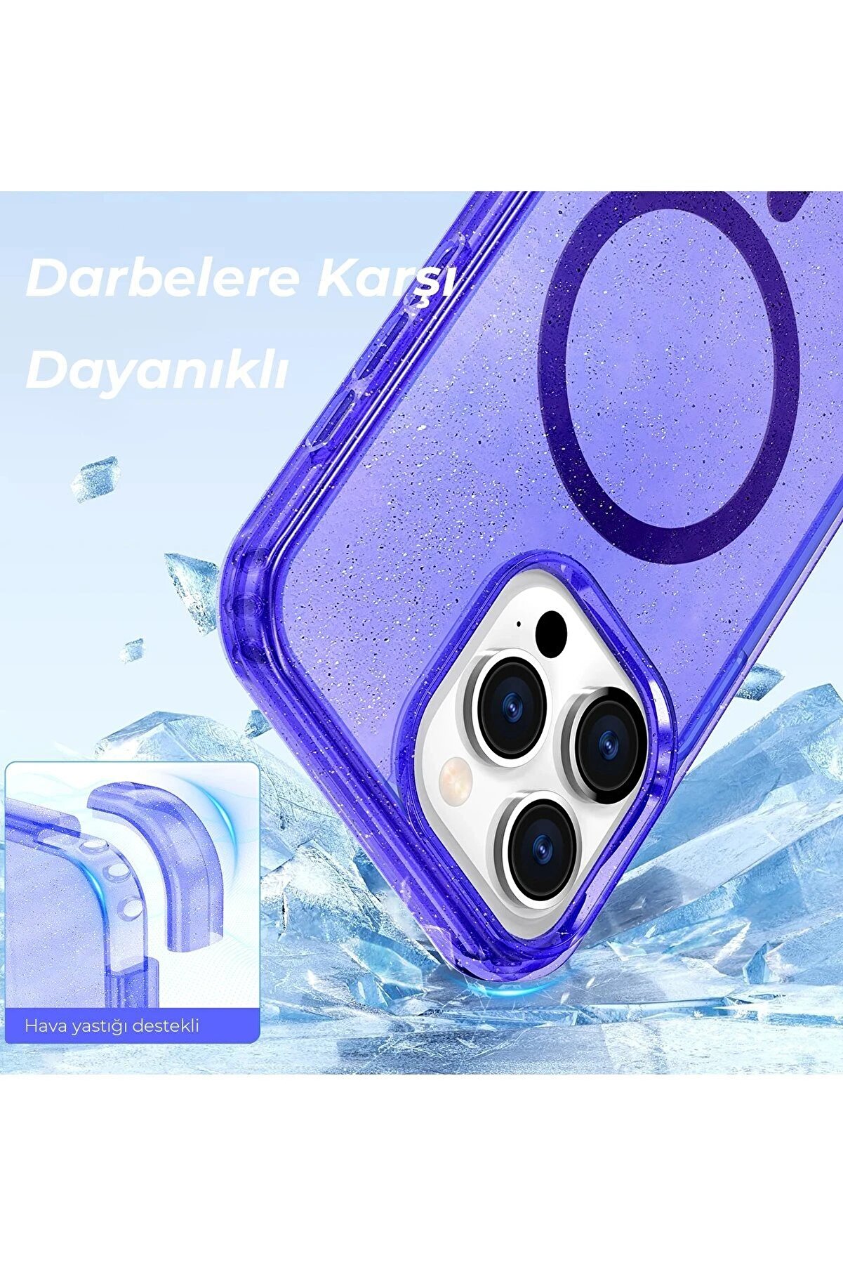 İphone 14 Pro Kılıf Glow Magsafe Kapak - Si̇yah - Dropx9056-6670