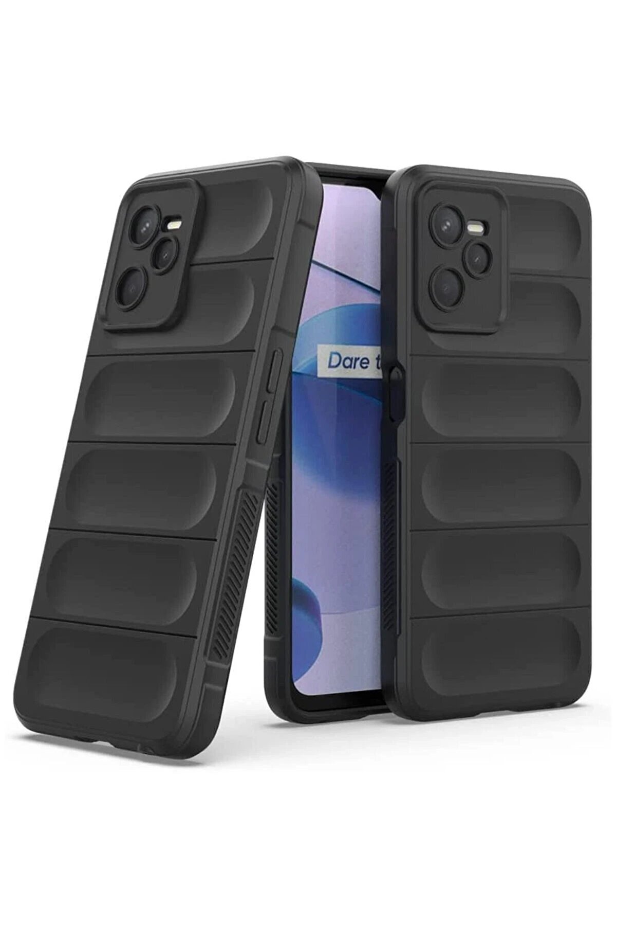 Realme C35 Kılıf Opti̇mum Si̇li̇kon - Si̇yah - Dropx2018-3271