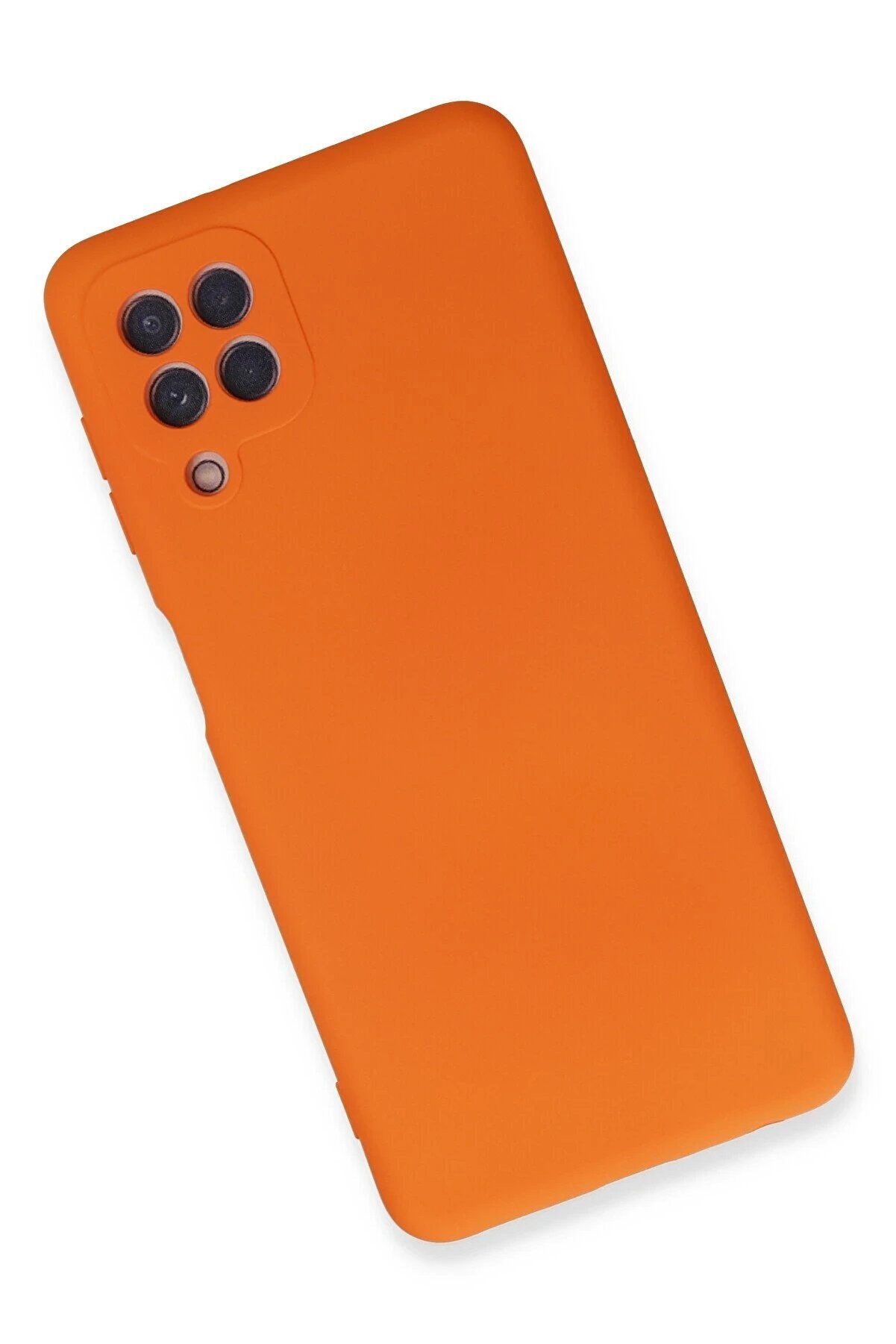 Samsung Galaxy A22 Kılıf Nano İçi̇ Kadi̇fe Si̇li̇kon - Turuncu - Dropx9369-9795