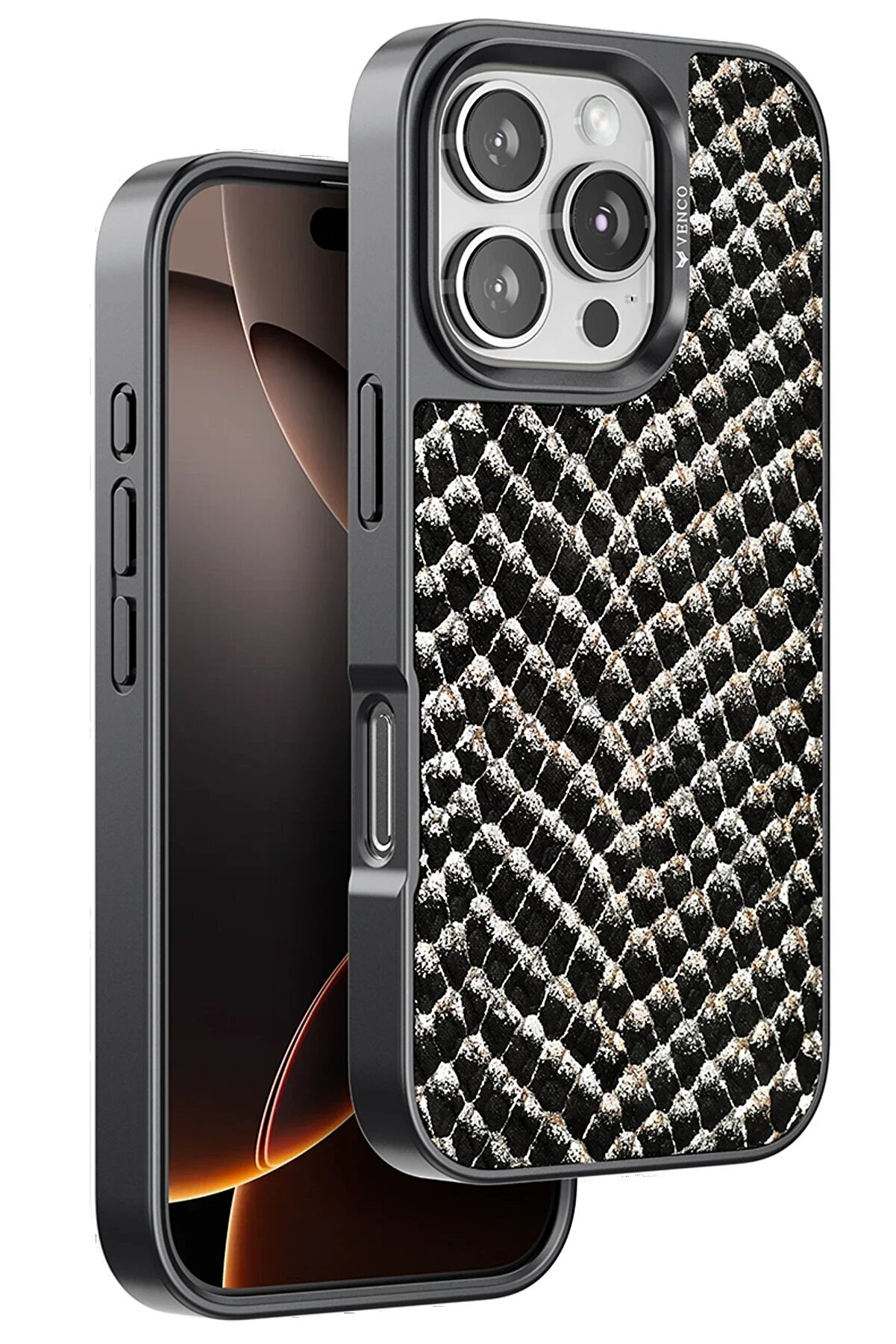 ykavm Venco iPhone 16 Pro Viper Kapak - Siyah