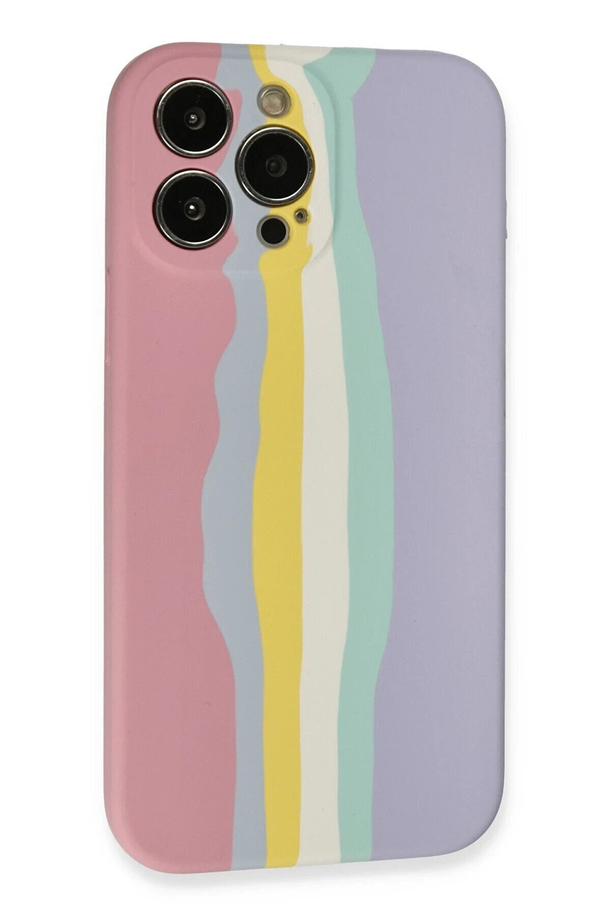 İphone 13 Pro Kılıf Ebruli̇ Lansman Si̇li̇kon - Pembe-Li̇la - Dropx9922-9268