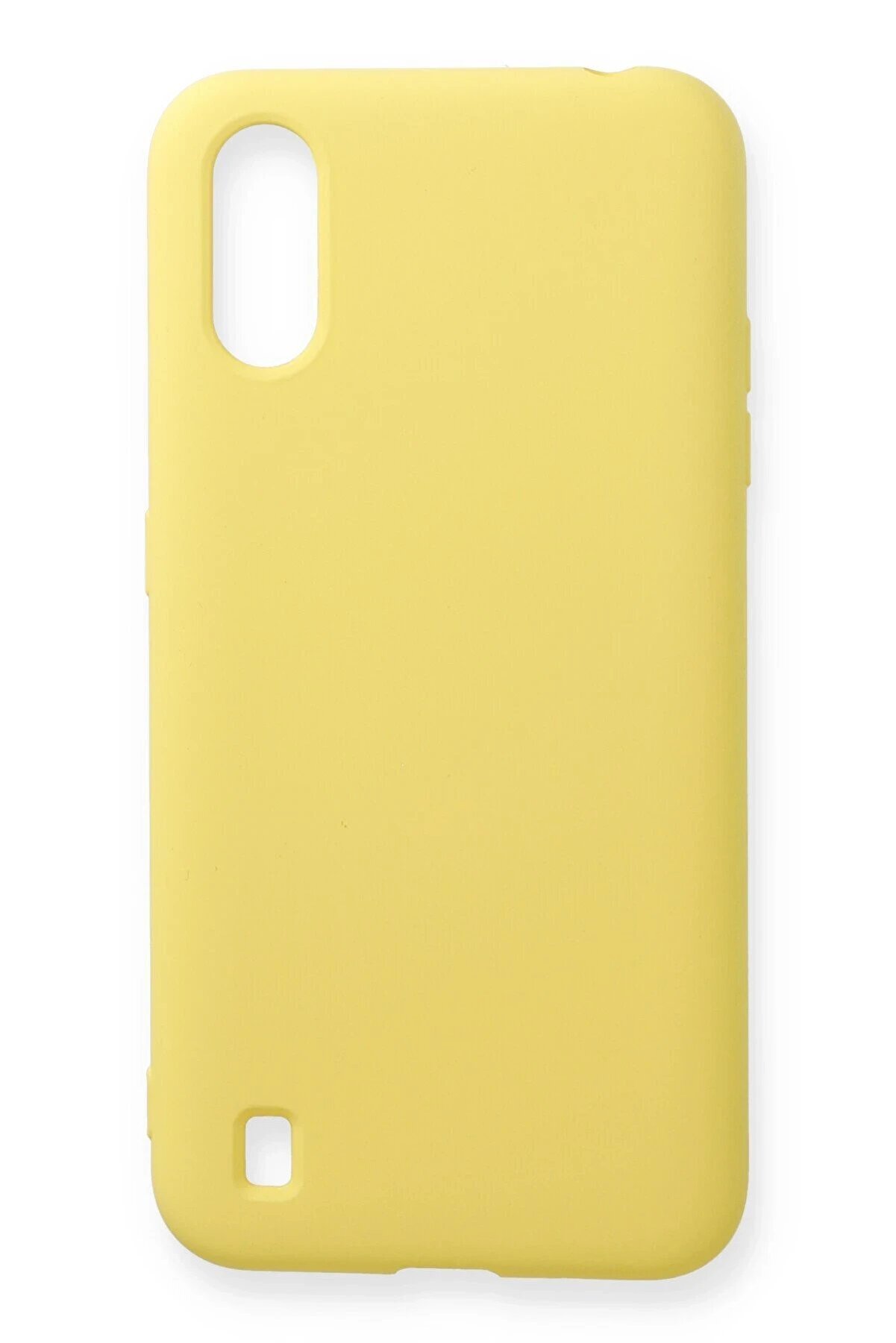 Samsung Galaxy A01 Kılıf Nano İ&ccedil;i̇ Kadi̇fe Si̇li̇kon - Sarı - Dropx6883-2736