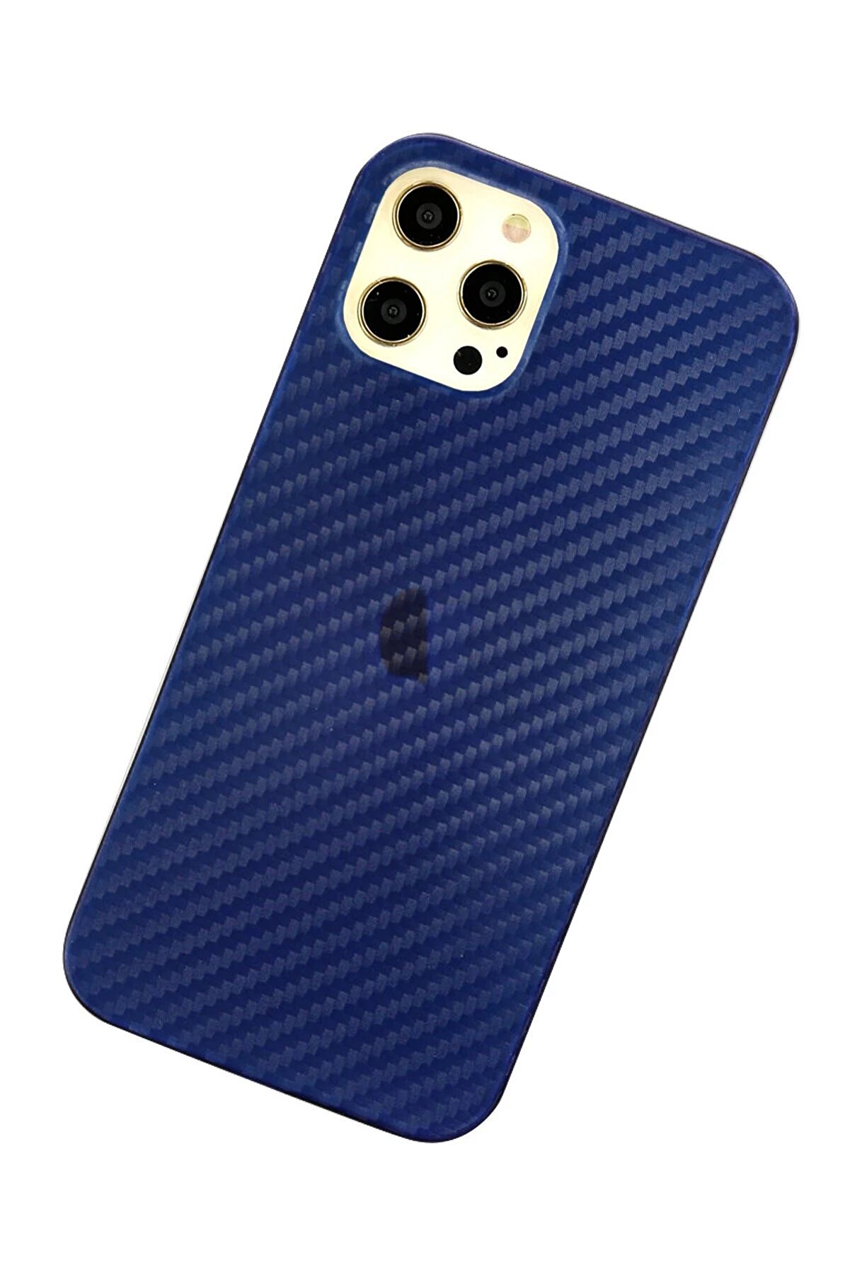 İphone 12 Pro Max Kılıf Karbon Pp Si̇li̇kon - Mavi̇ - Dropx1378-1107