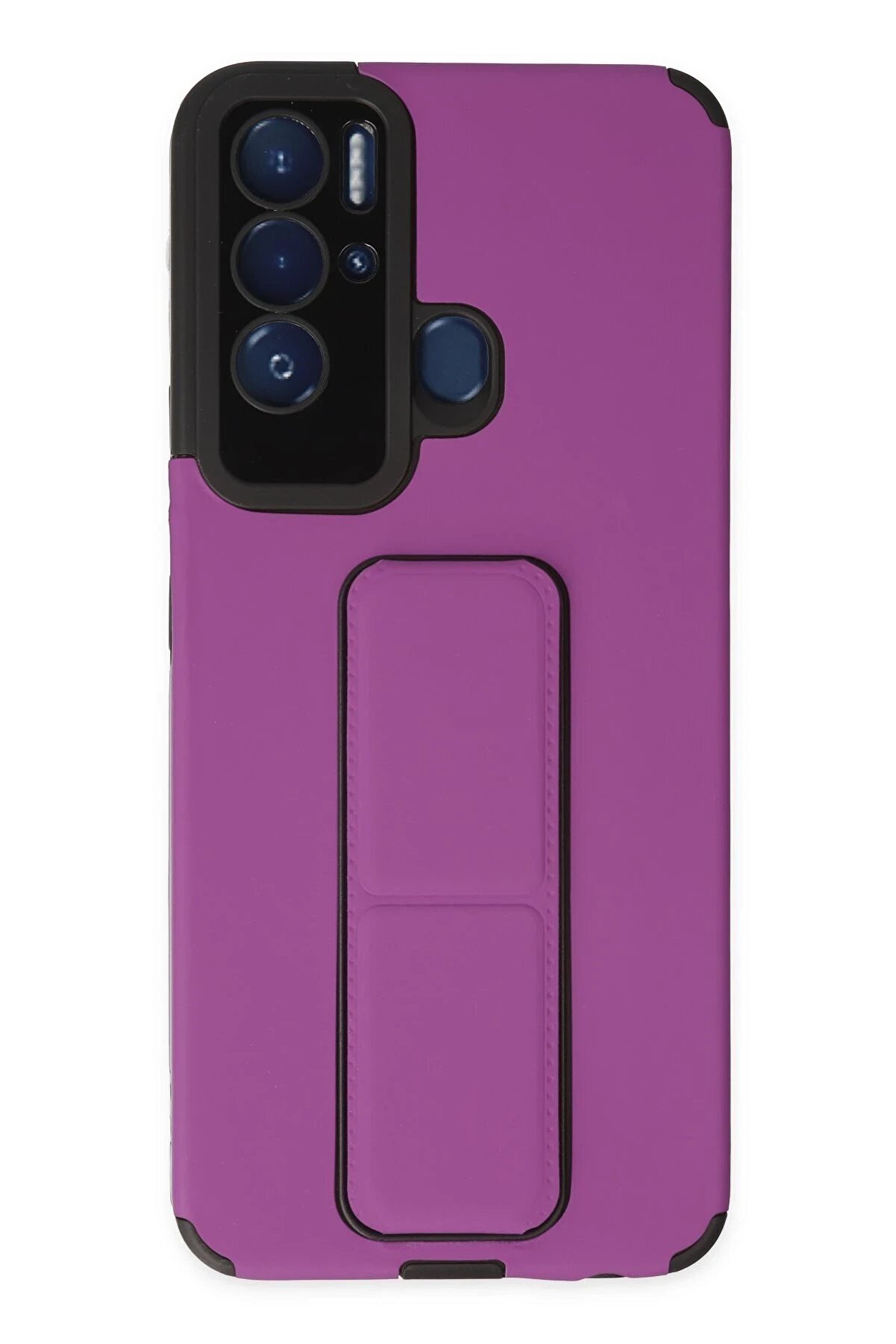 CepteToptan Tecno Pova Neo Kılıf Mega Standlı Silikon - Mor - DROPX1588-5982